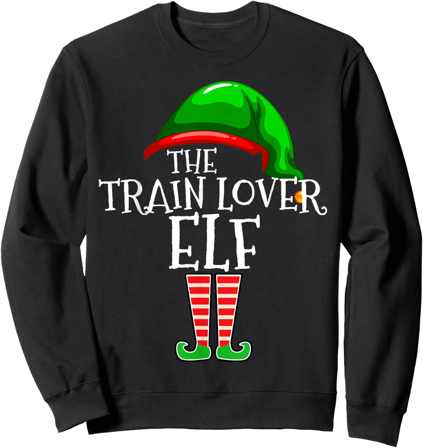 Train Lover Elf Family Group Matching Christmas Gift Squad Sweatshirt - Sweatshirt | Black