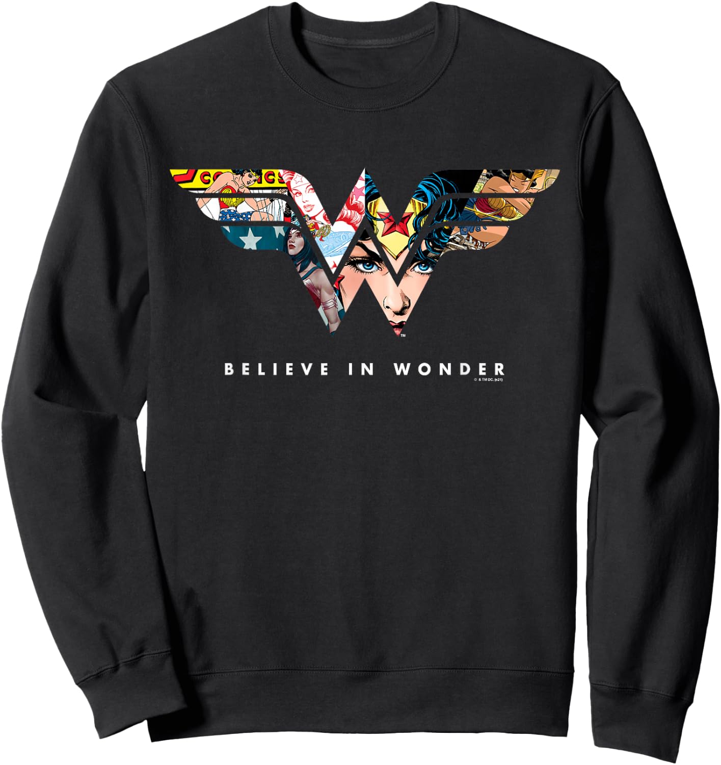 Wonder Woman 80th Believe in Wonder WW Logo Sweatshirt - Sweatshirt | Black