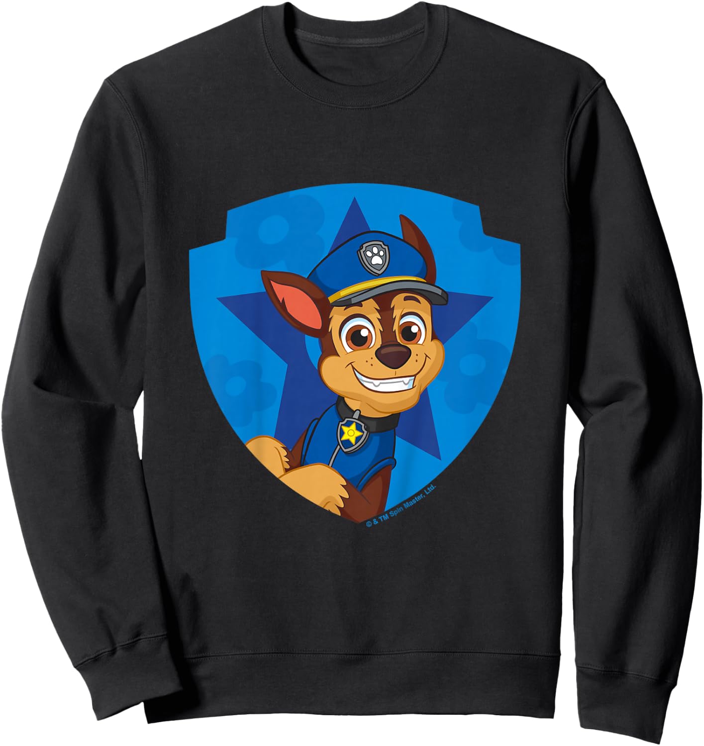 PAW Patrol Chase Big Chest Shield Emblem Sweatshirt - Sweatshirt | Black