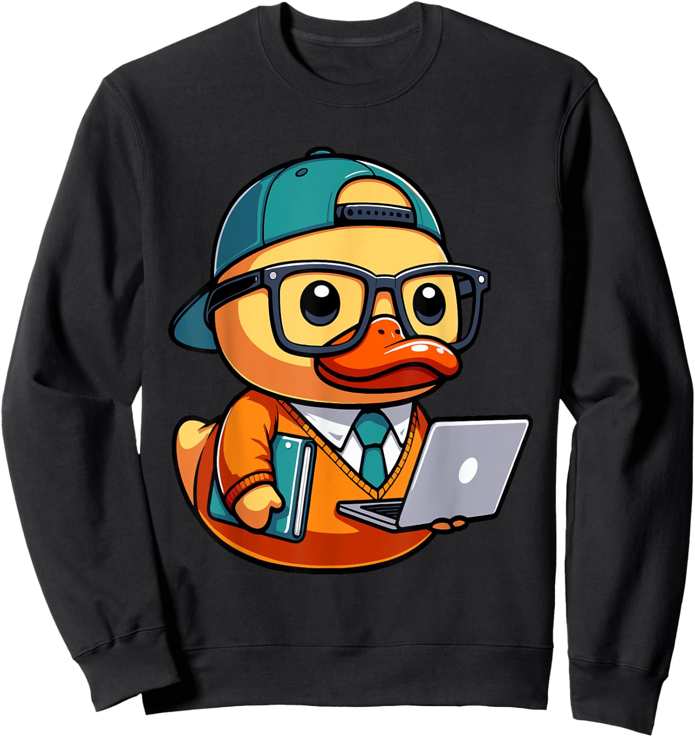 Tech Nerd Techie Programmer Coder Coding Duck Sweatshirt - Sweatshirt | Black