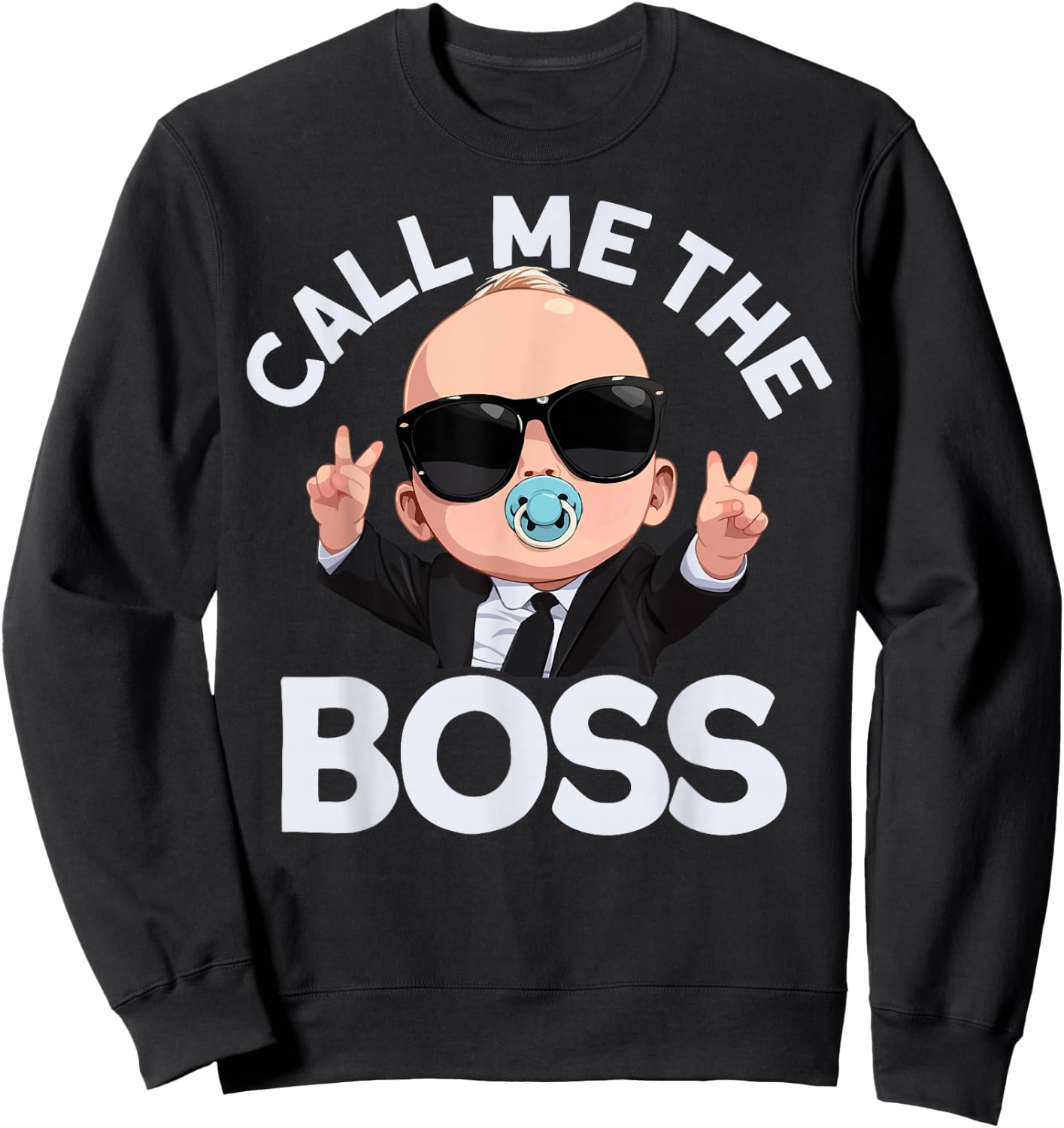 Baby Boss "Call Me Boss" Like A Boss Kids Sweatshirt - Sweatshirt | Black