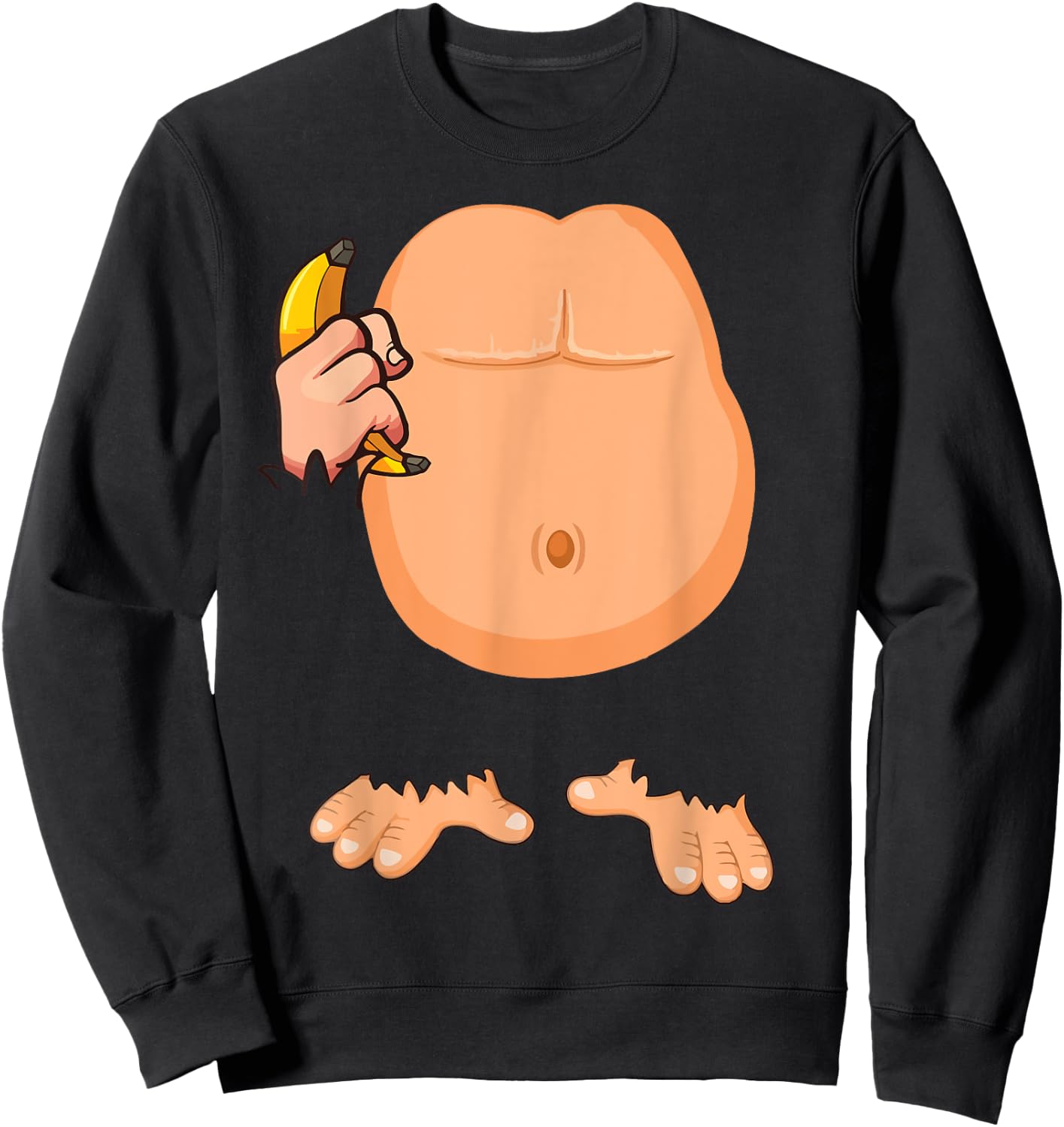Monkey Costume Monkey Body Headless Halloween Costume Sweatshirt - Sweatshirt | Black