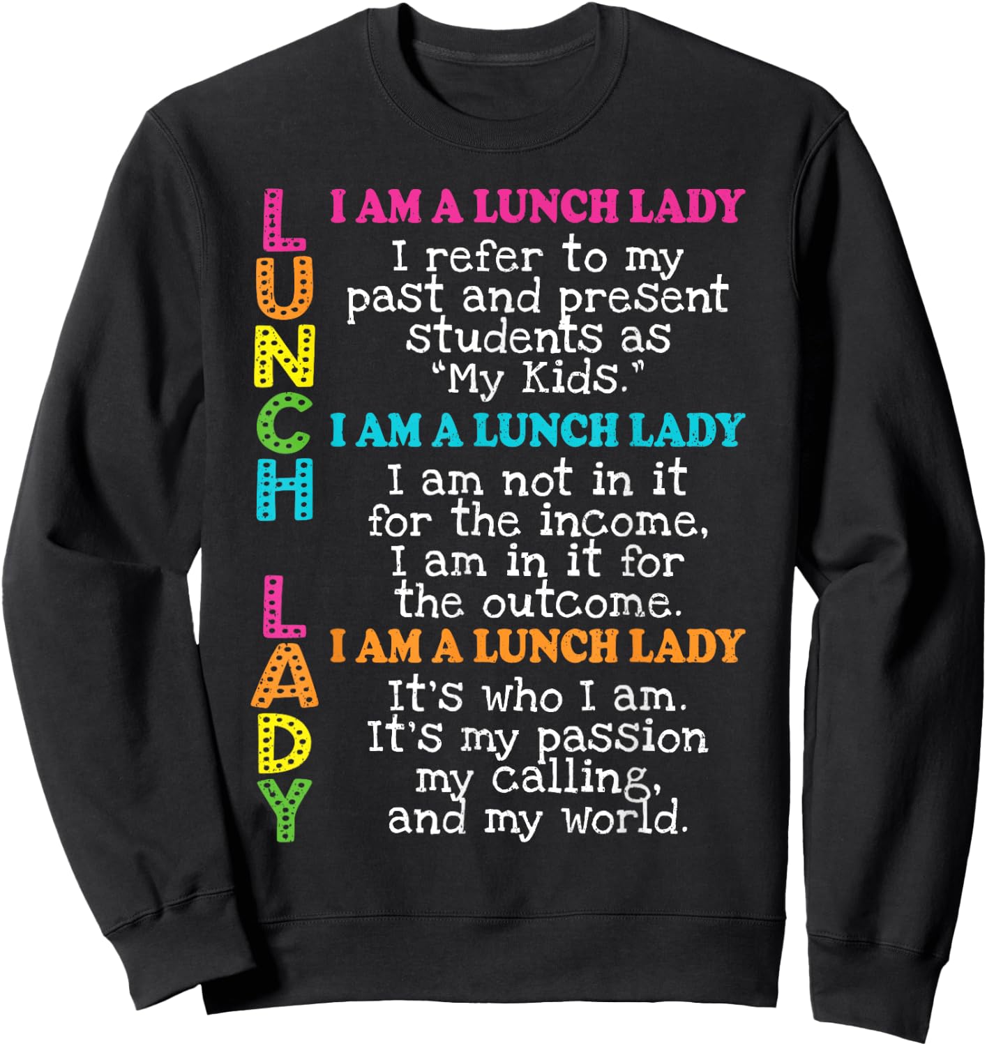 Lunch Hero Squad Lunch Ladies Cafeteria Crew Back To School Sweatshirt - Sweatshirt | Black