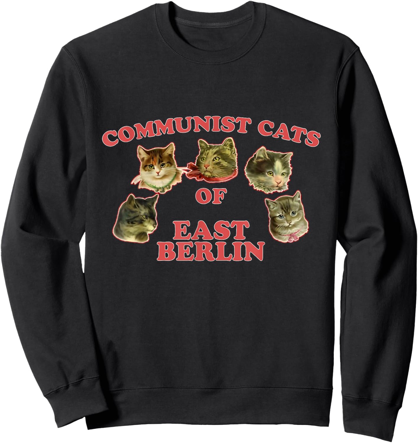 Communist Cats Of East Berlin funny saying Sweatshirt - Sweatshirt | Black