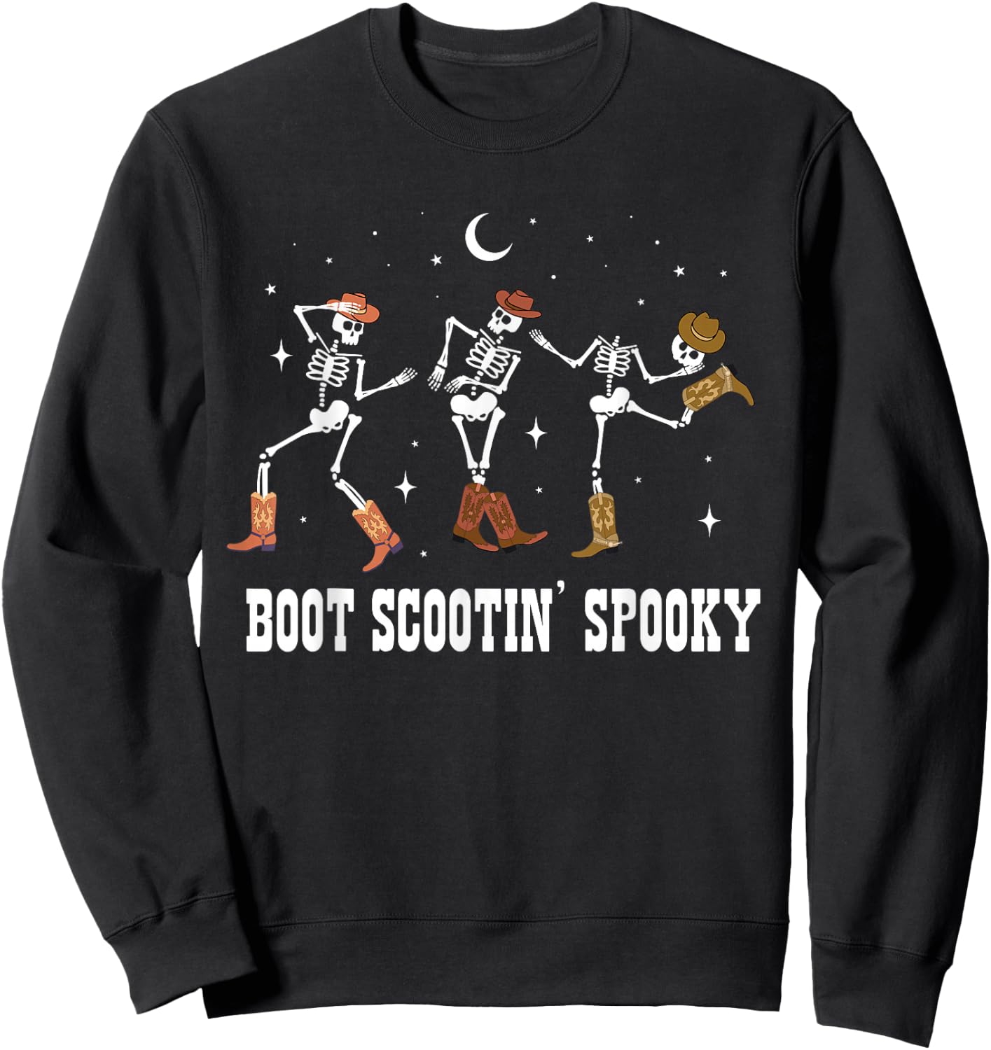 Coyboy Skeleton Dance Halloween Western Country Cowgirl Sweatshirt - Sweatshirt | Black