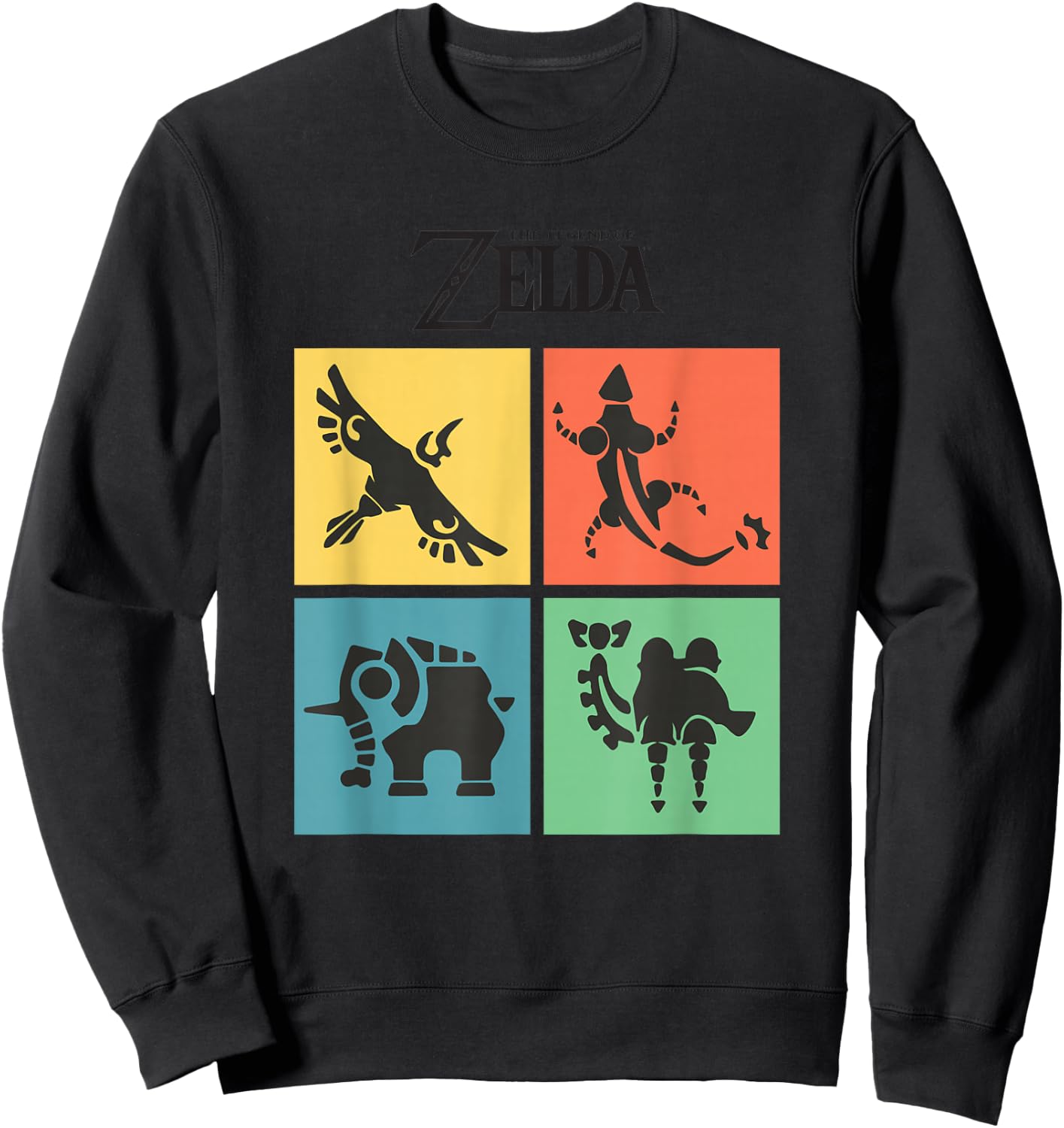The Legend of Zelda Four Divine Beasts Color Box Up Sweatshirt - Sweatshirt | Black