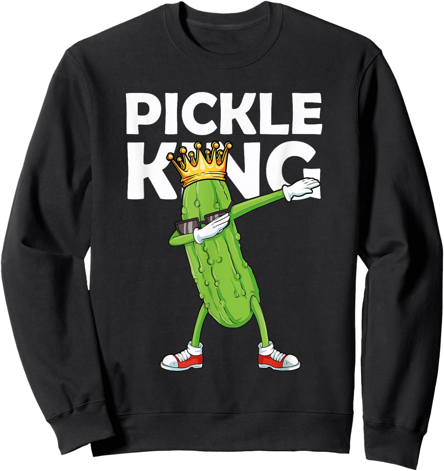 Dabbing Pickle King Cucumber Dab Funny Veggie Vegetarian Sweatshirt - Sweatshirt | Black