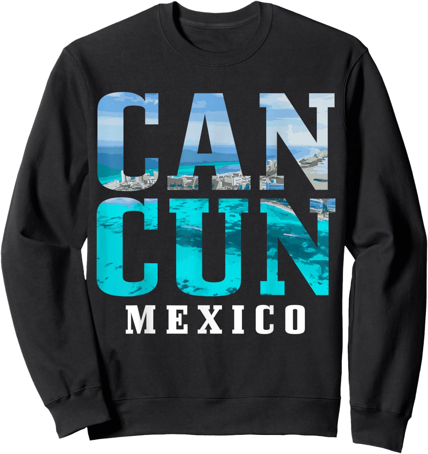 Cancun Mexico Beach Summer Vacation Souvenir Sweatshirt - Sweatshirt | Black
