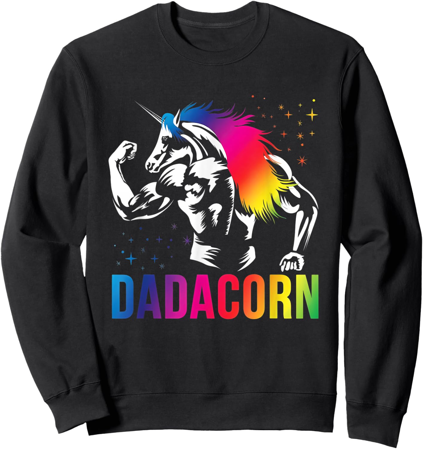 Fathers Day Gift Unicorn Dad Shirt Funny Dadacorn Men Sweatshirt - Sweatshirt | Black