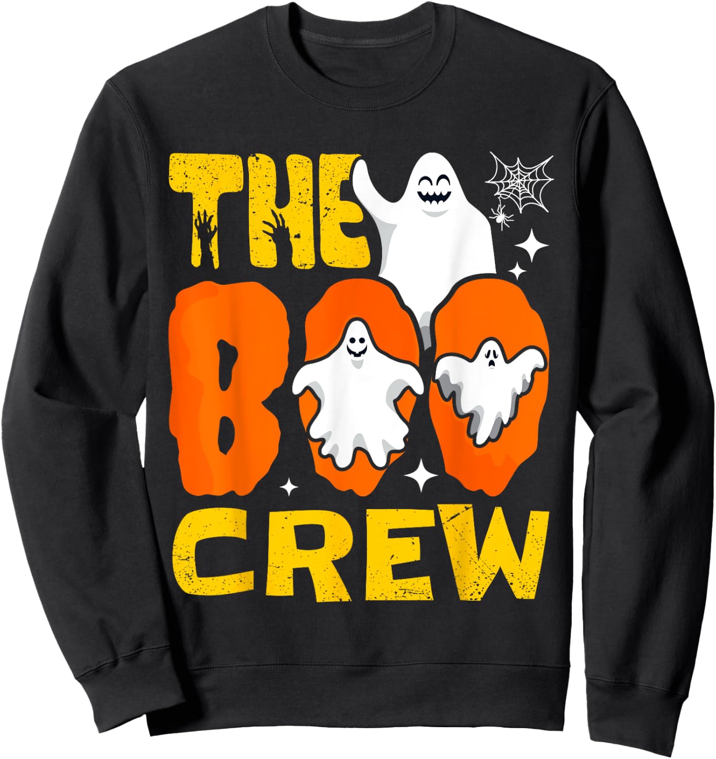 Halloween The Boo Crew Cute Ghost Spooky Family Matching Sweatshirt - Sweatshirt | Black