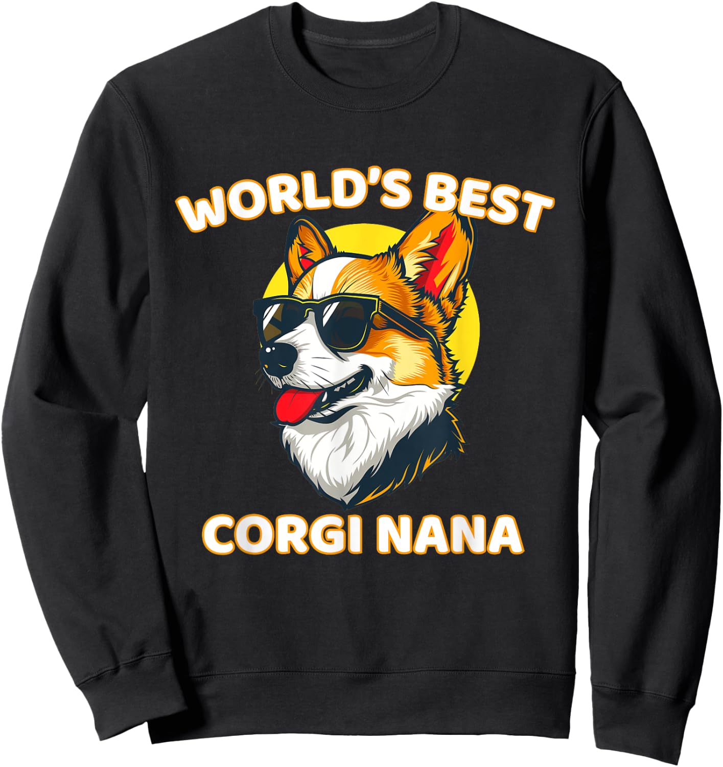 Funny World's Best Corgi Grandma Nana Sweatshirt - Sweatshirt | Black