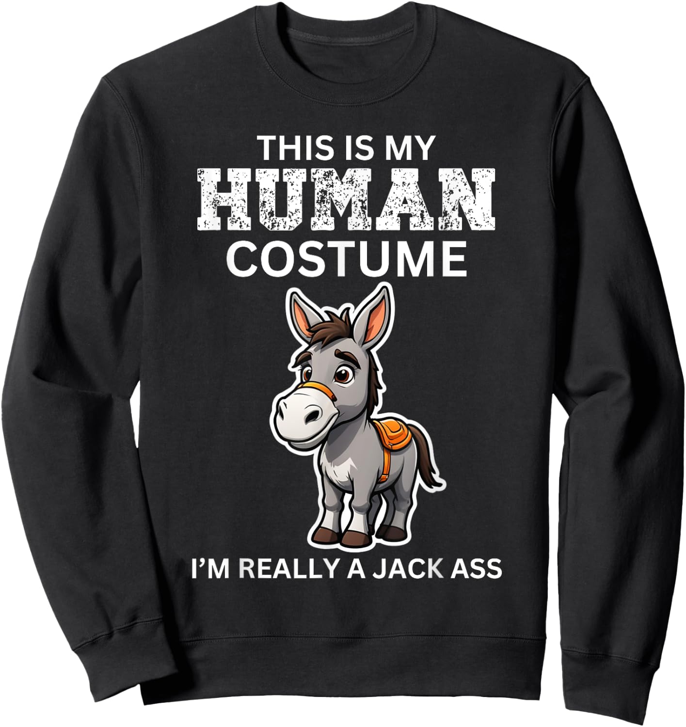 Funny Halloween Season I Am A Jackass Sarcastic Costume 2024 Sweatshirt - Sweatshirt | Black