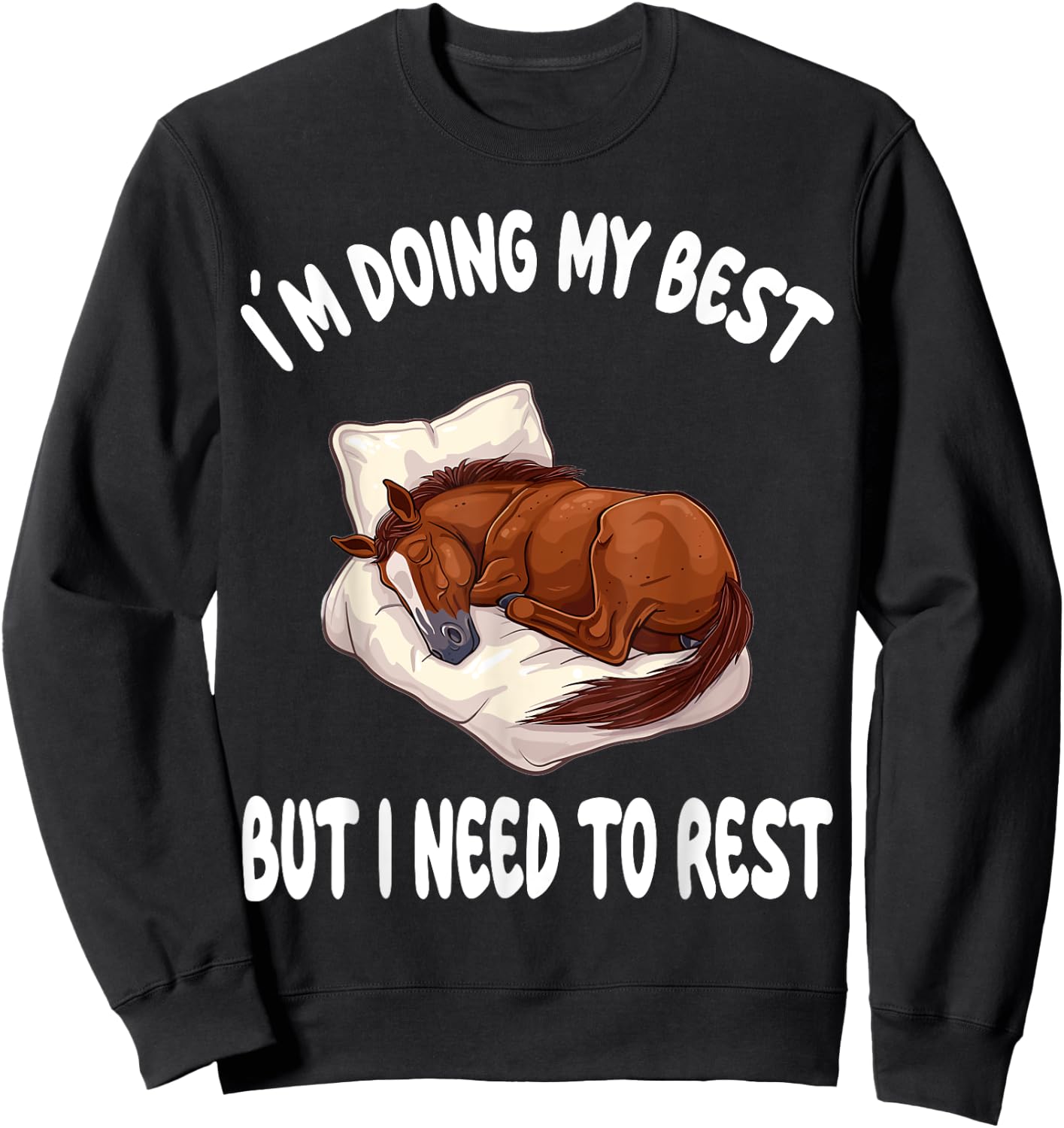 Horse Riding Official Sleepshirt Pajamas Nightgown Sweatshirt - Sweatshirt | Black