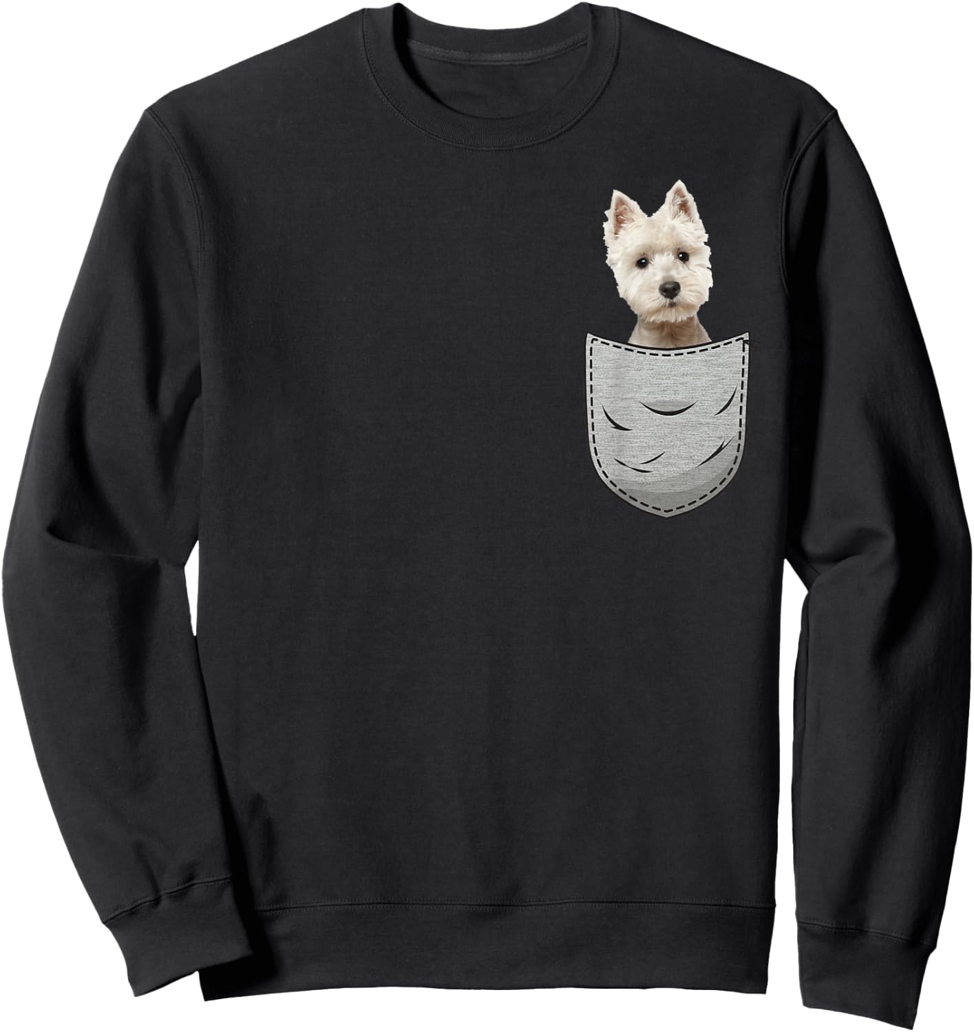 Westie White Highland Terrier Pocket for Dog Owners Sweatshirt - Sweatshirt | Black