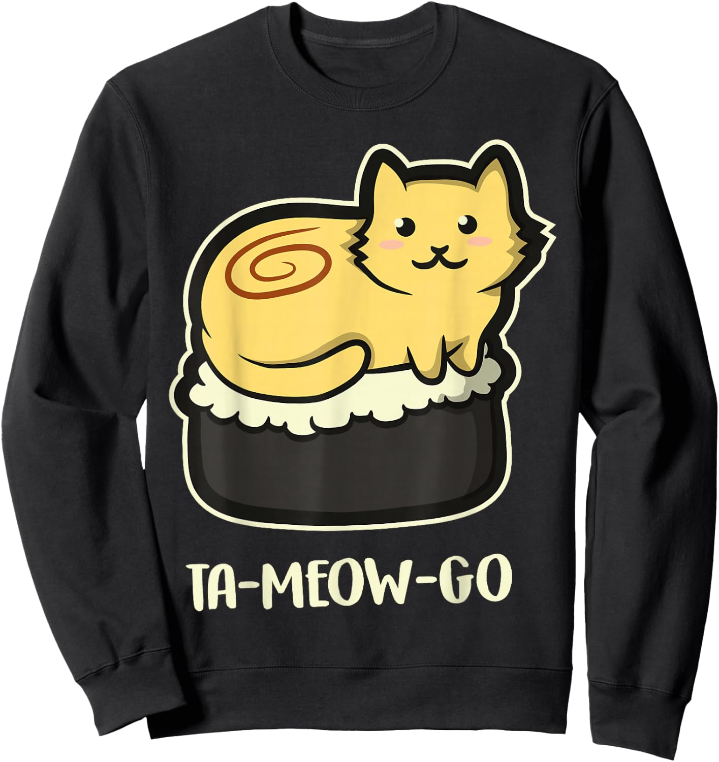 Japanese Anime Kawaii Sushi Cat Sweatshirt - Sweatshirt | Black