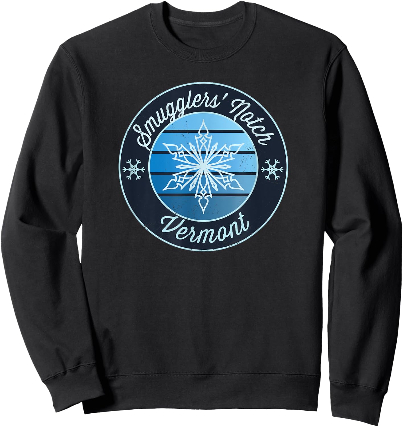 Smugglers' Notch Vermont VT Ski Souvenir Snow Graphic Sweatshirt - Sweatshirt | Black
