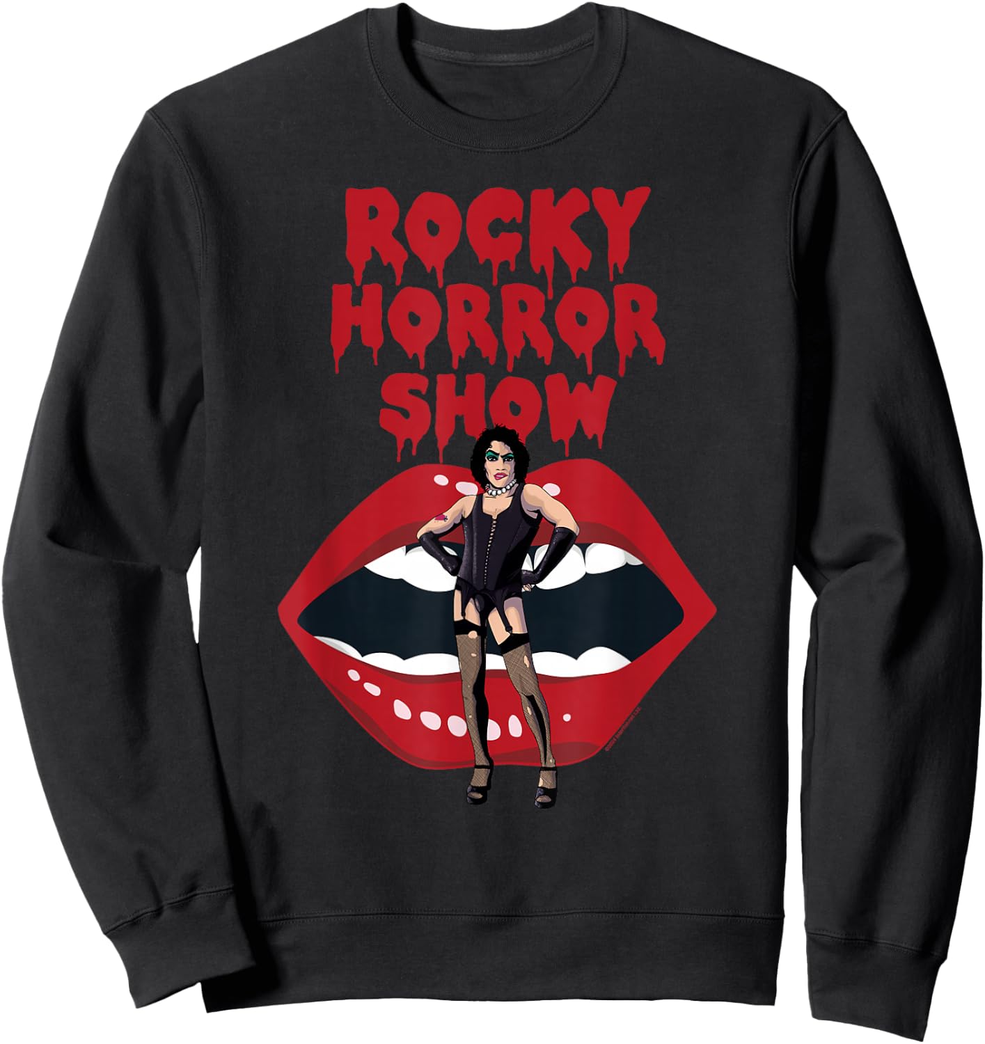 Rocky Horror Show Dr Frank N Furter with Lips Sweatshirt - Sweatshirt | Black
