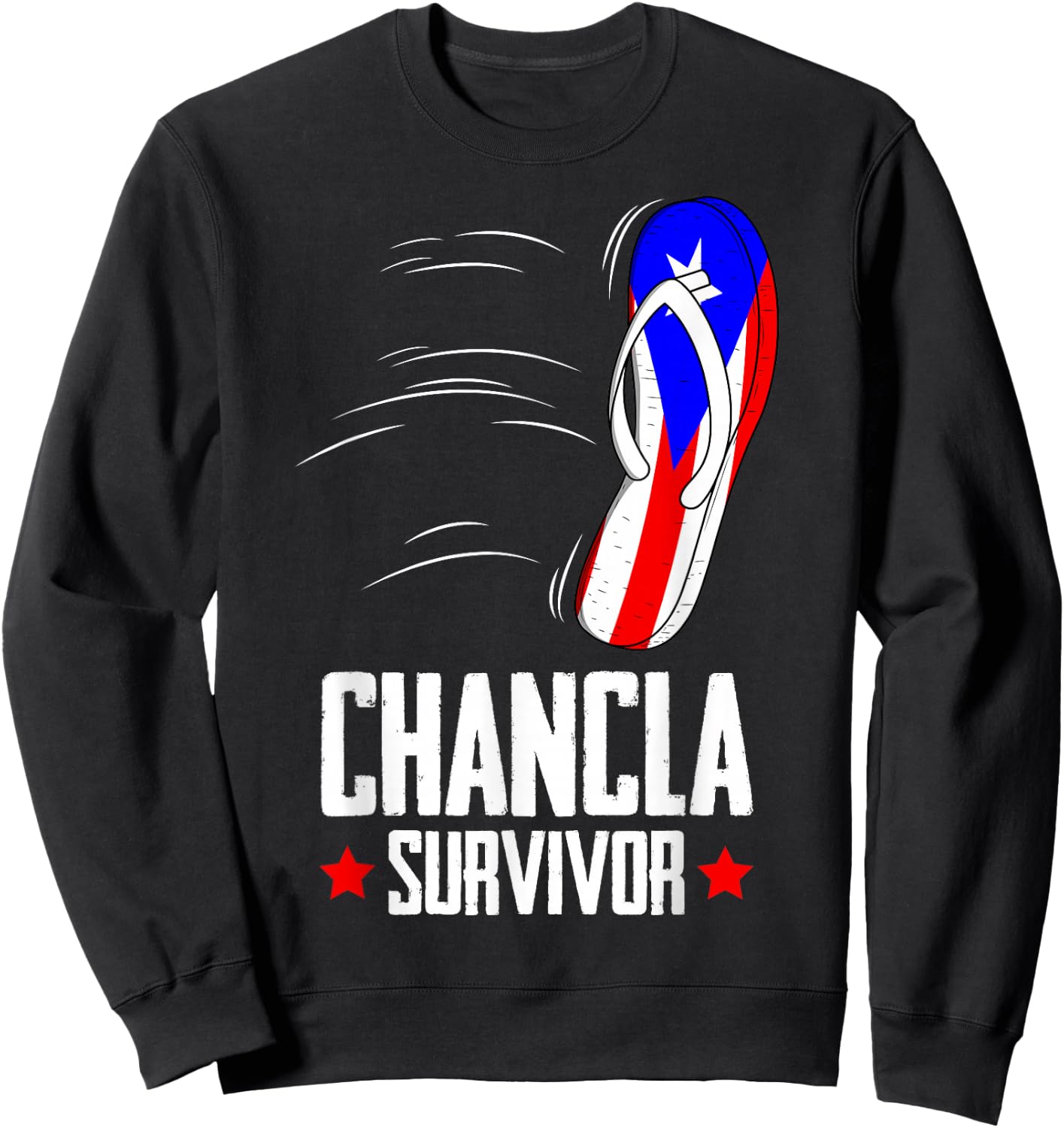 Chancla Survivor Puerto Rico , Small, Black Sweatshirt - Sweatshirt | Black