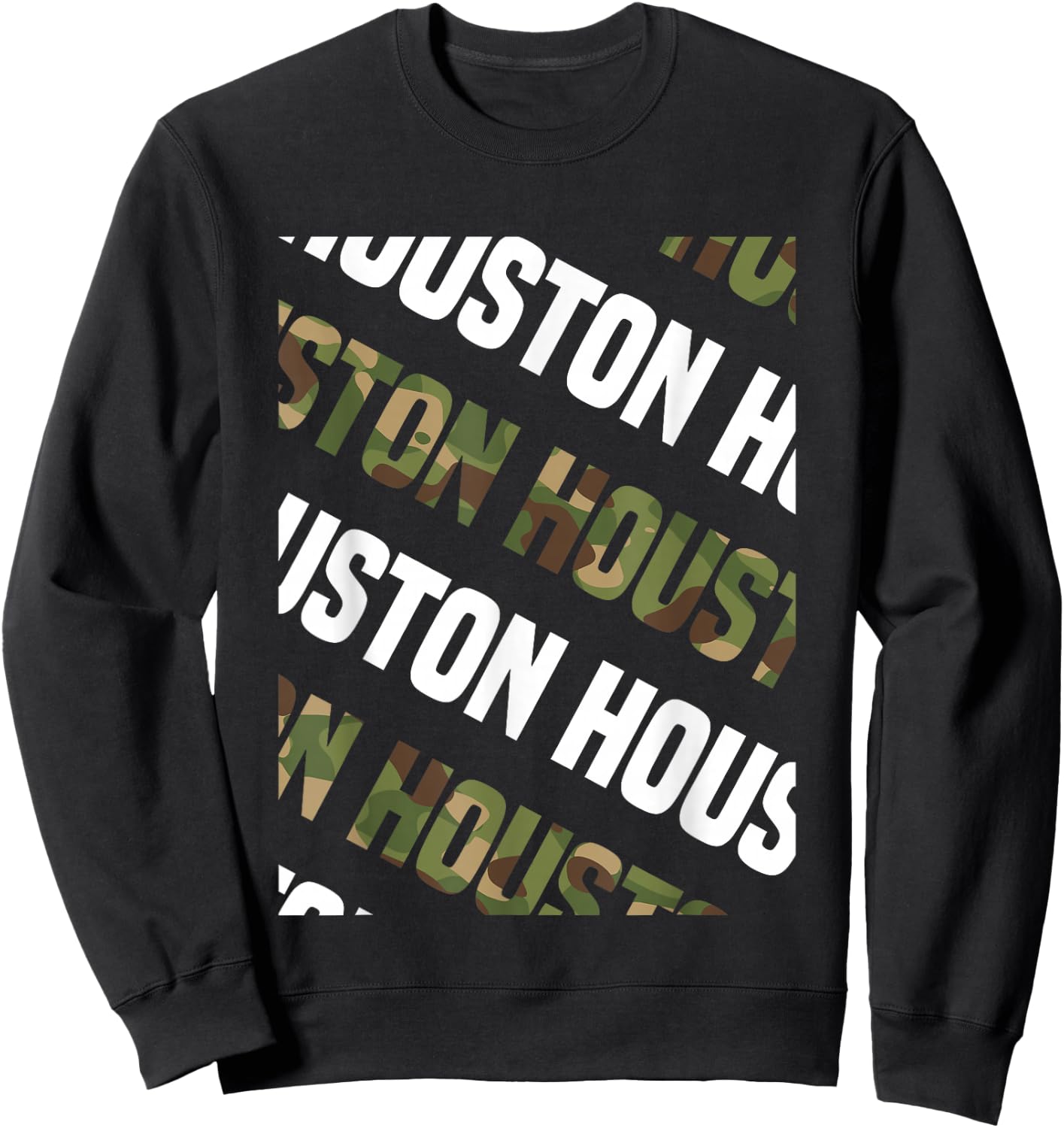 Houston Camo Pattern Green Camouflage Sweatshirt - Sweatshirt | Black