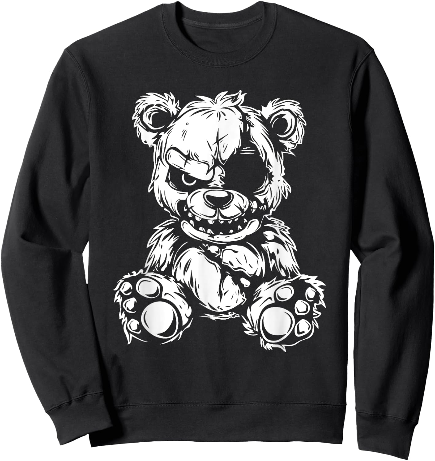 Horror Teddy Bear , Small, Black Sweatshirt - Sweatshirt | Black