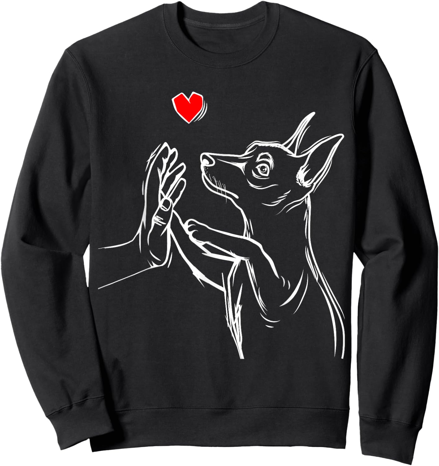 Min Pin Love Miniature Pinscher Dog Mom Women Girls Sweatshirt - Sweatshirt | Black