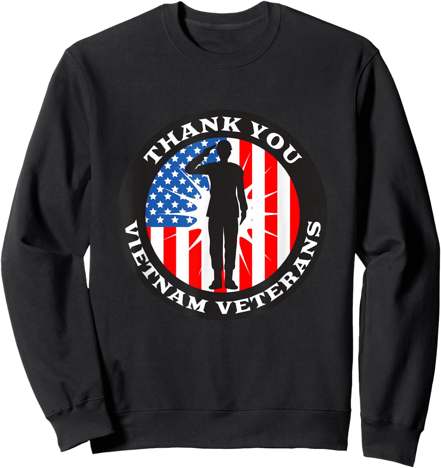 Patriotic Veteran US Flag - Thank You Vietnam Veterans Sweatshirt - Sweatshirt | Black