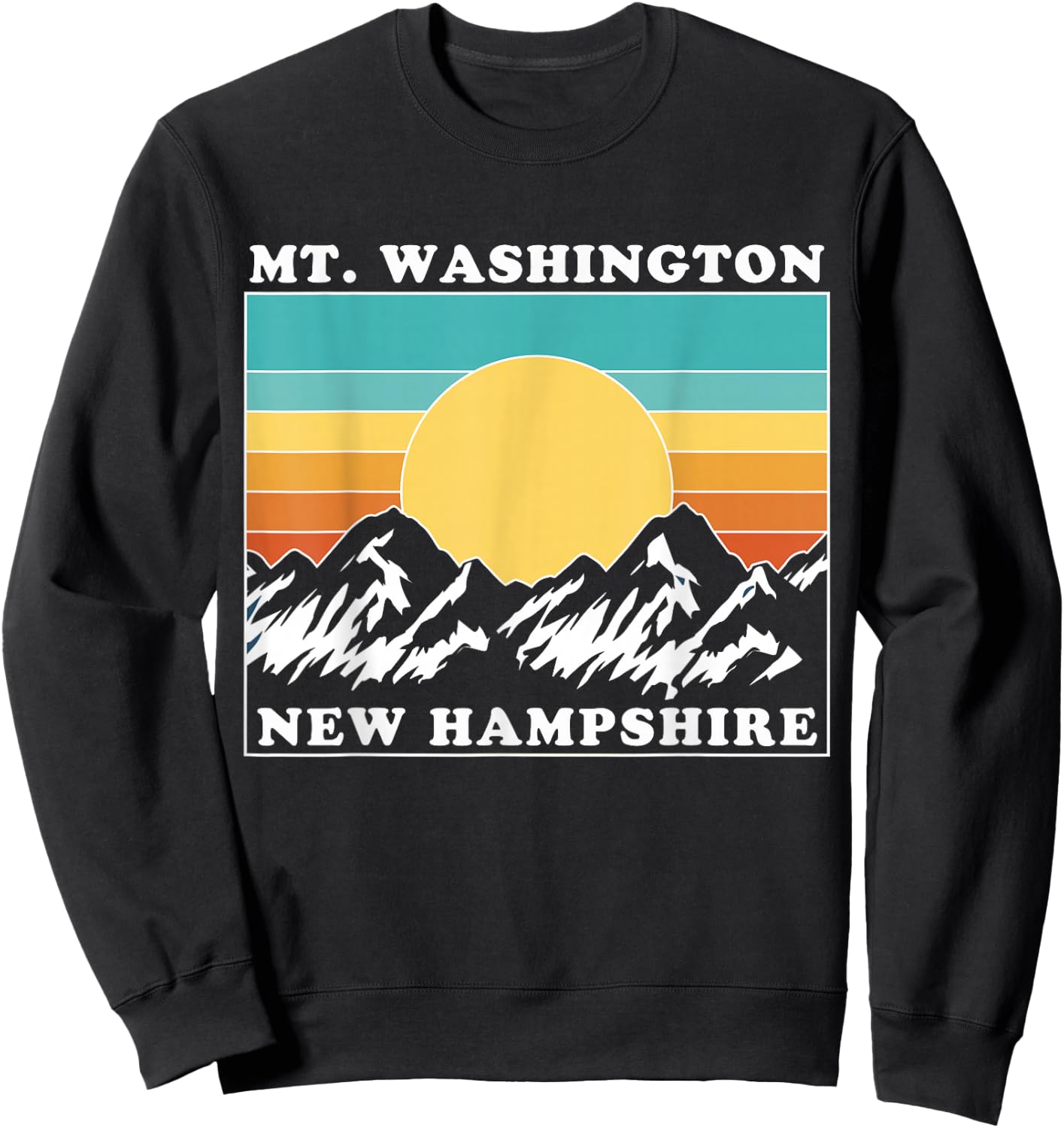 Mount Washington NH Vintage Sunset, Mt Washington Sweatshirt - Sweatshirt | Black