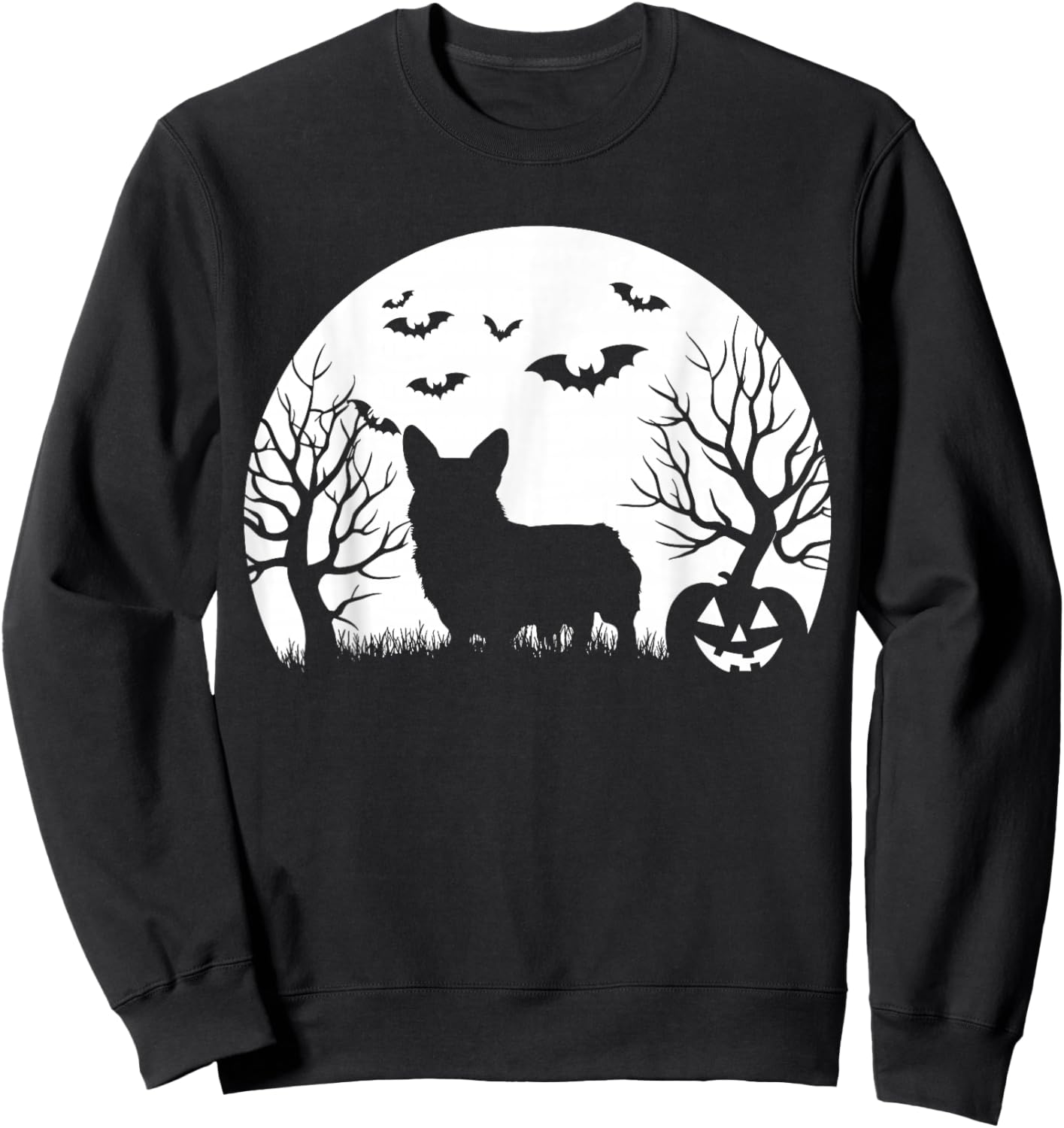 Welsh Corgi Ghost Funny Halloween Costume Dog Owner Lover Sweatshirt - Sweatshirt | Black