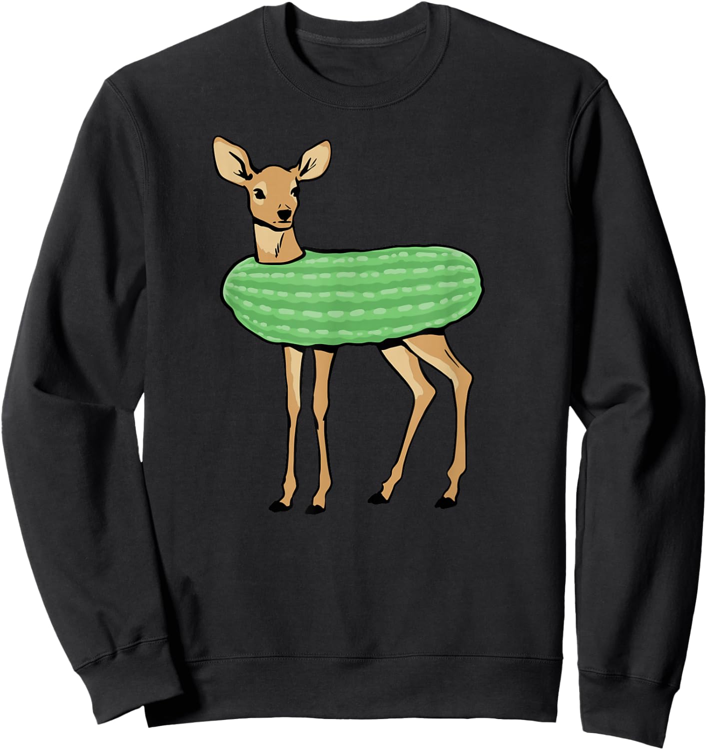 Dill Doe Funny Adult Humor Dill Pickle Deer Redneck Dill Doe , Small, Black Sweatshirt - Sweatshirt | Black