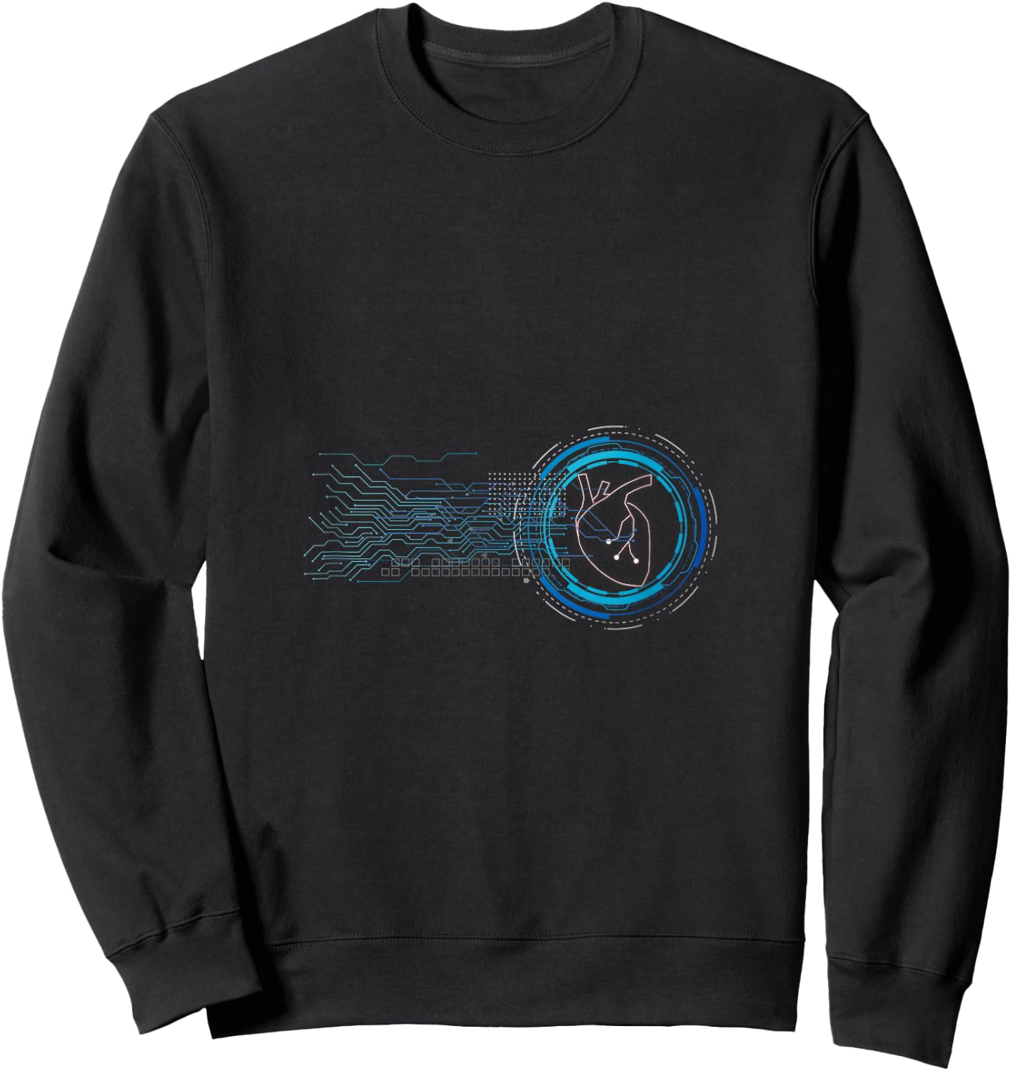 Digital Heart Computer Chip Circuit Electronics Nerd Geek Sweatshirt - Sweatshirt | Black