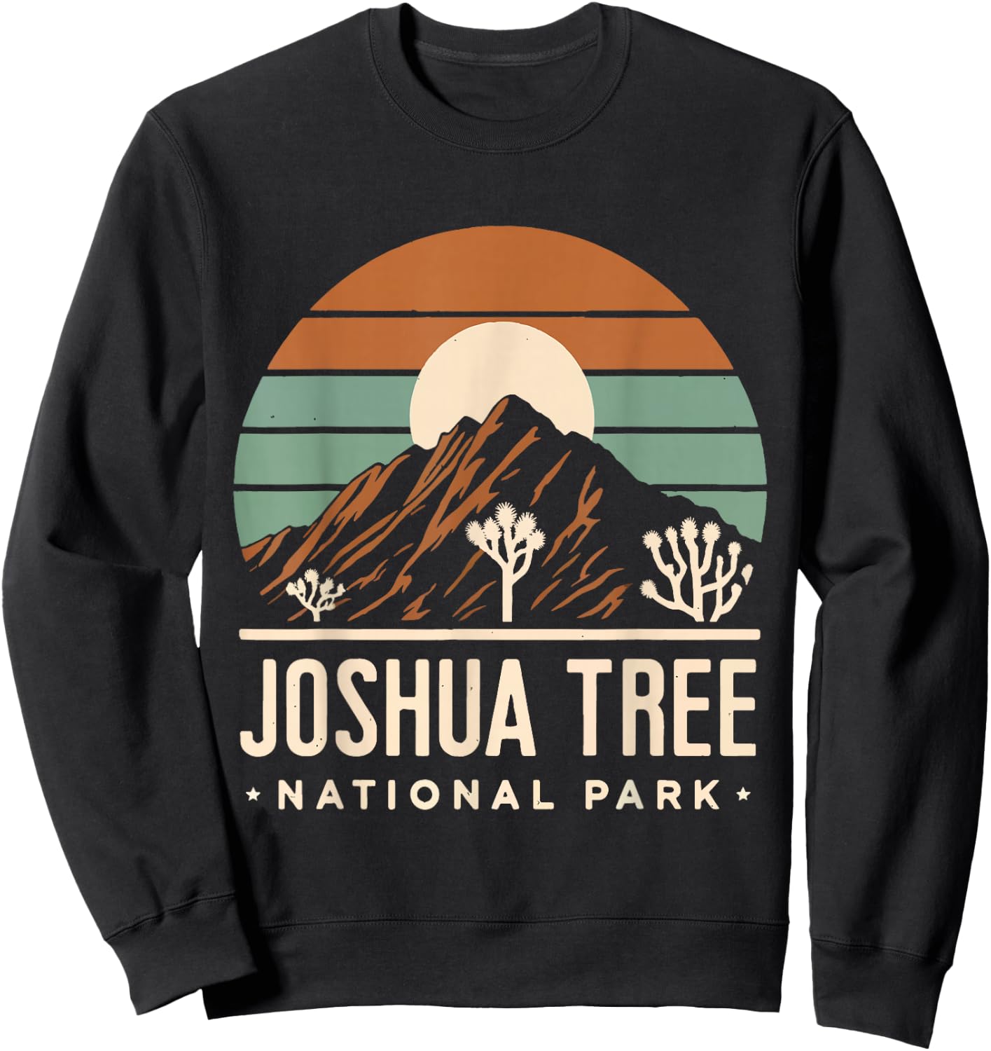 Joshua Tree Retro Vintage Hiking Camping California Sweatshirt - Sweatshirt | Black