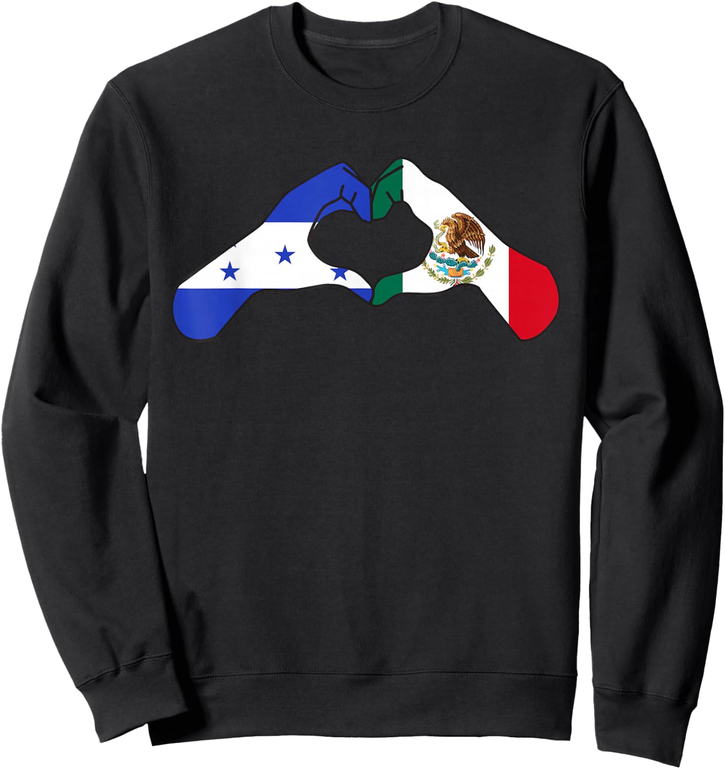 Honduras Mexico Honduran Heart Honduras Flag Sweatshirt - Sweatshirt | Black