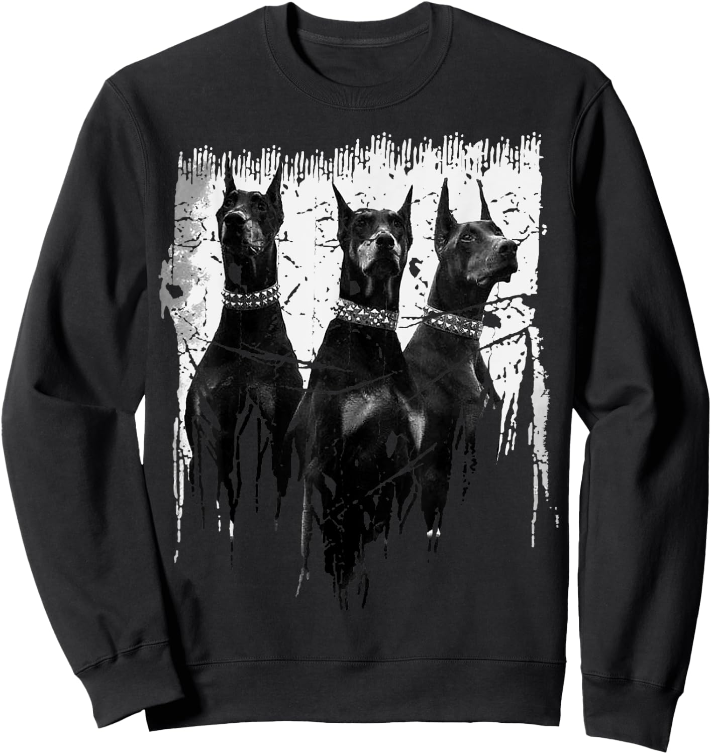 Doberman Pinscher Black and White Dog Lovers Sweatshirt - Sweatshirt | Black