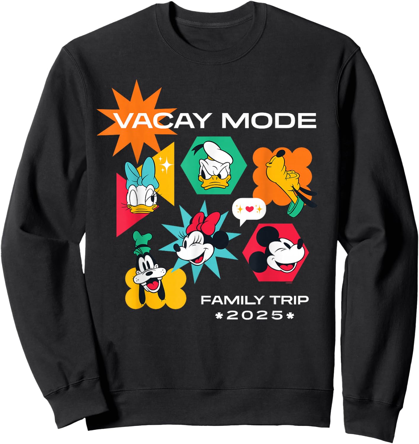 Disney Mickey & Friends Vacay Mode Family Trip Vacation 2025 Sweatshirt - Sweatshirt | Black