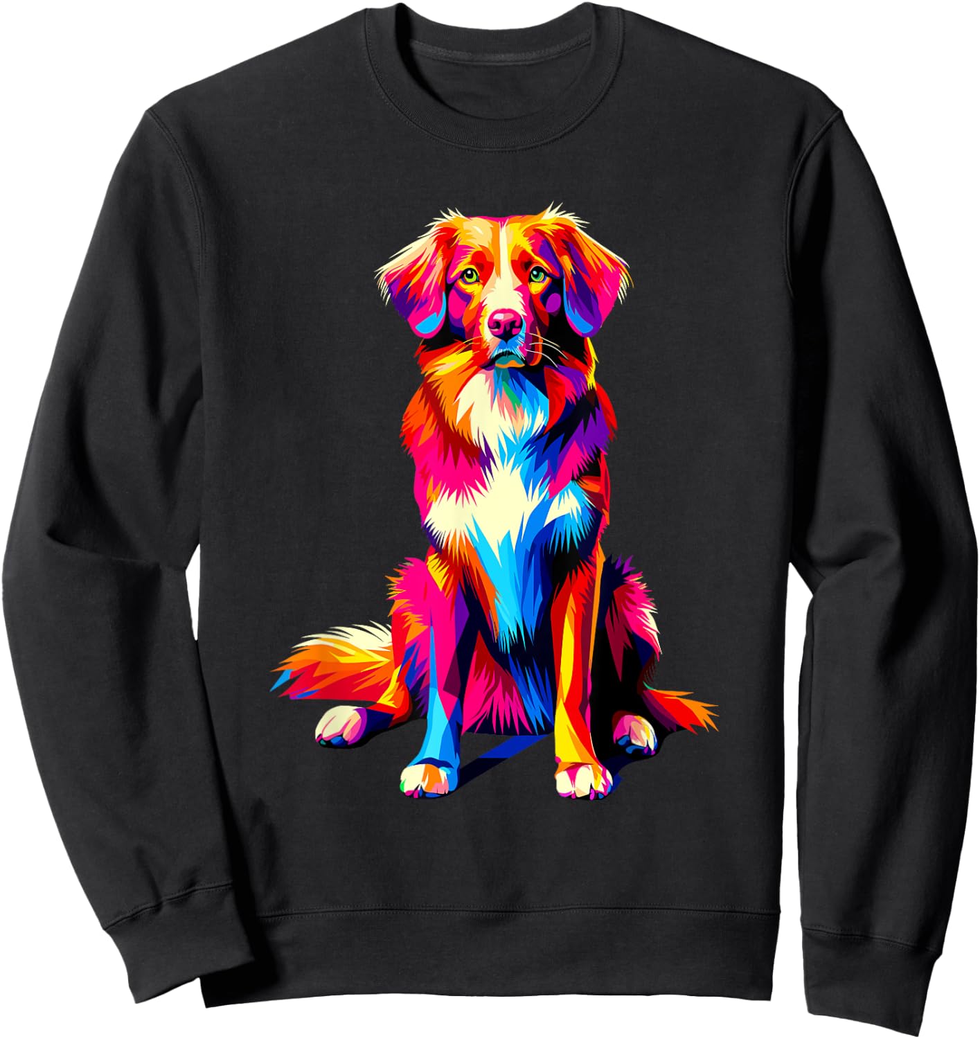 Colorful Pop Art Nova Scotia Duck Tolling Retriever Sweatshirt - Sweatshirt | Black