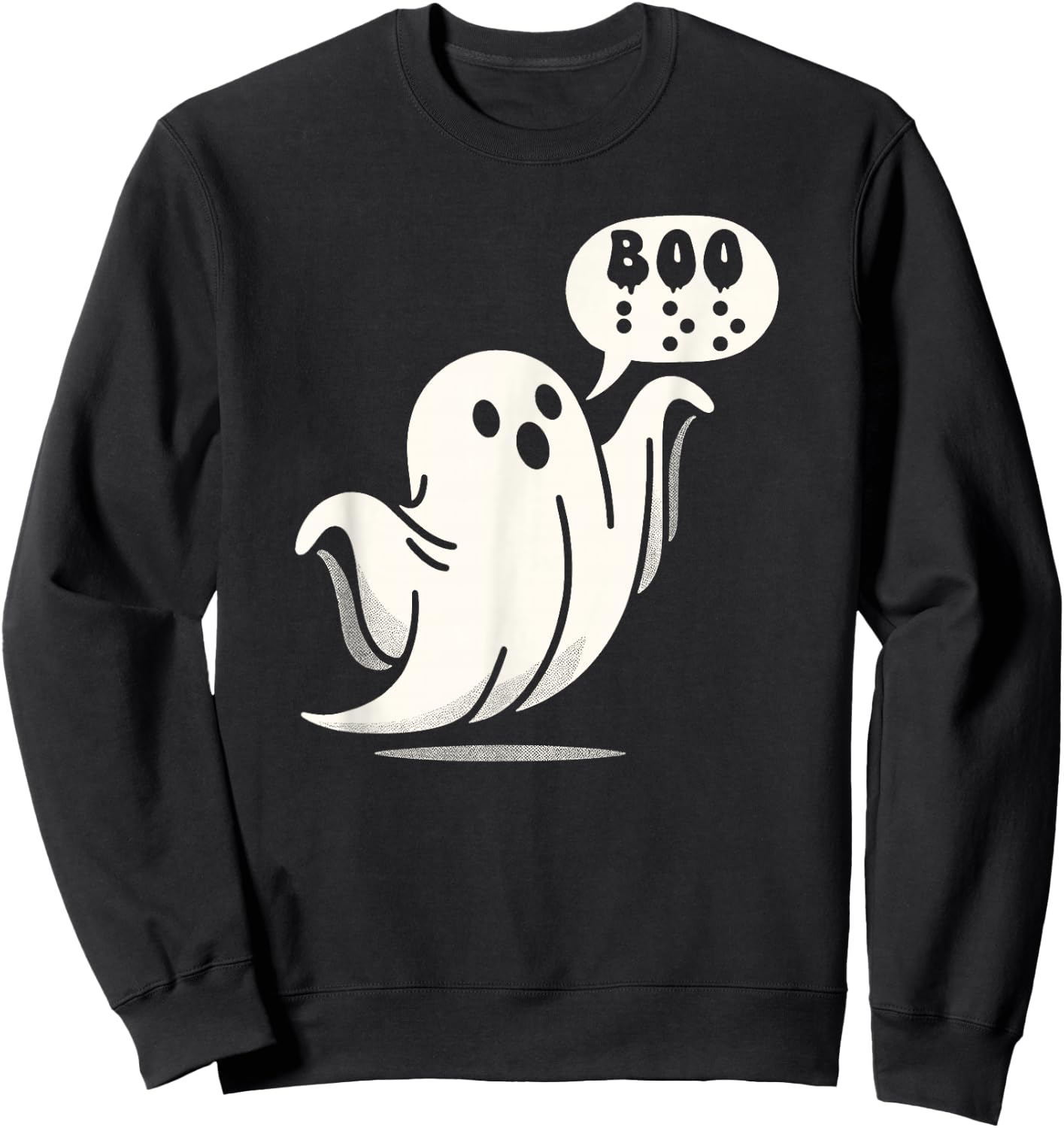 Halloween Vibes Spooky Visually Impaired Teacher Boo Braille Sweatshirt - Sweatshirt | Black