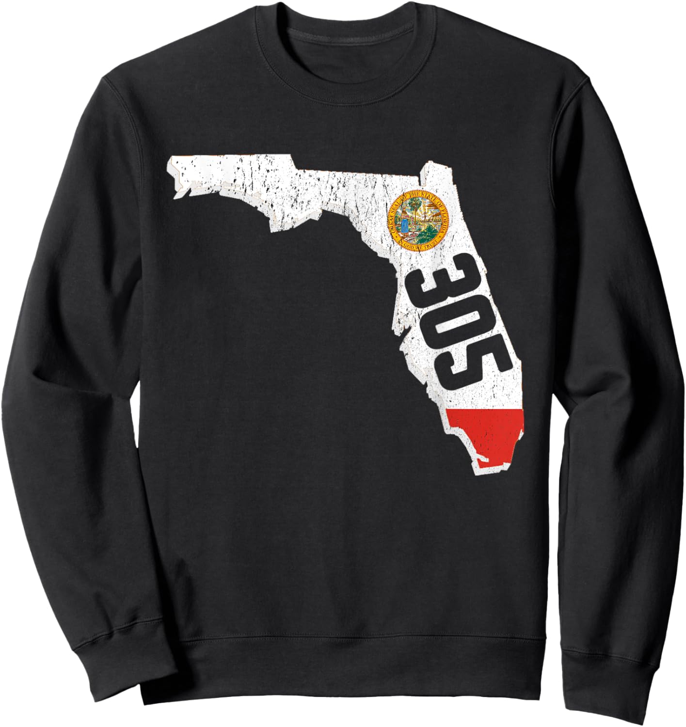 Miami Area Code 305 Florida Gift Sweatshirt - Sweatshirt | Black