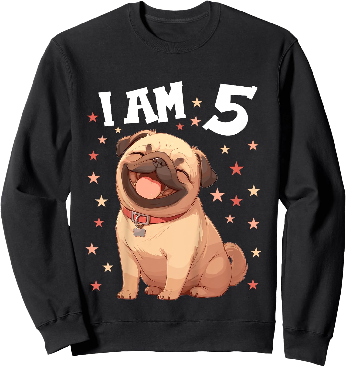 Kids 5 Years old 5th birthday Pugs Pug Sweatshirt - Sweatshirt | Black