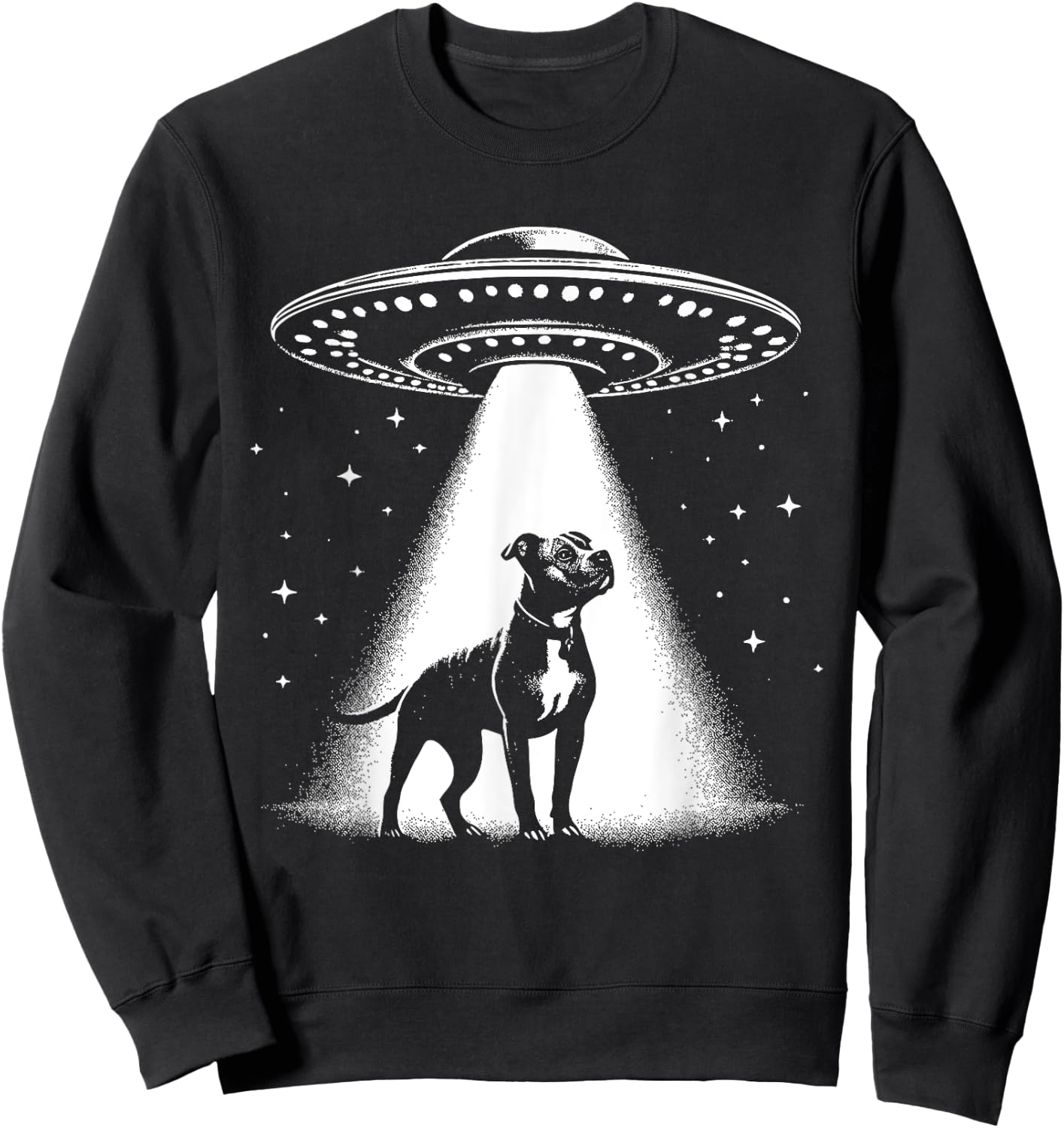 American Pit Bull Terrier Mom Dad Dog - Funny Alien UFO Sweatshirt - Sweatshirt | Black