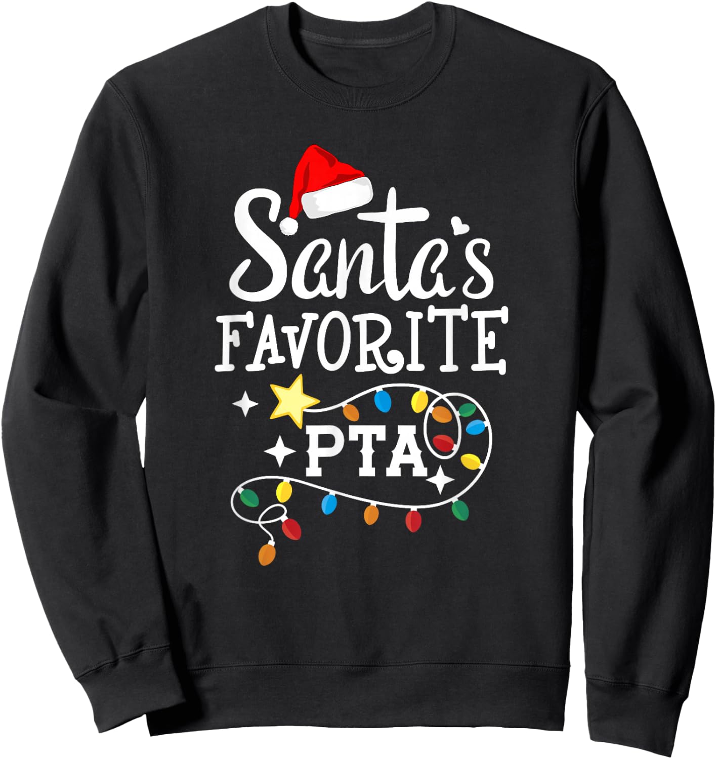 Christmas Physical Therapist Assistant Santa's Favorite PTA Sweatshirt - Sweatshirt | Black