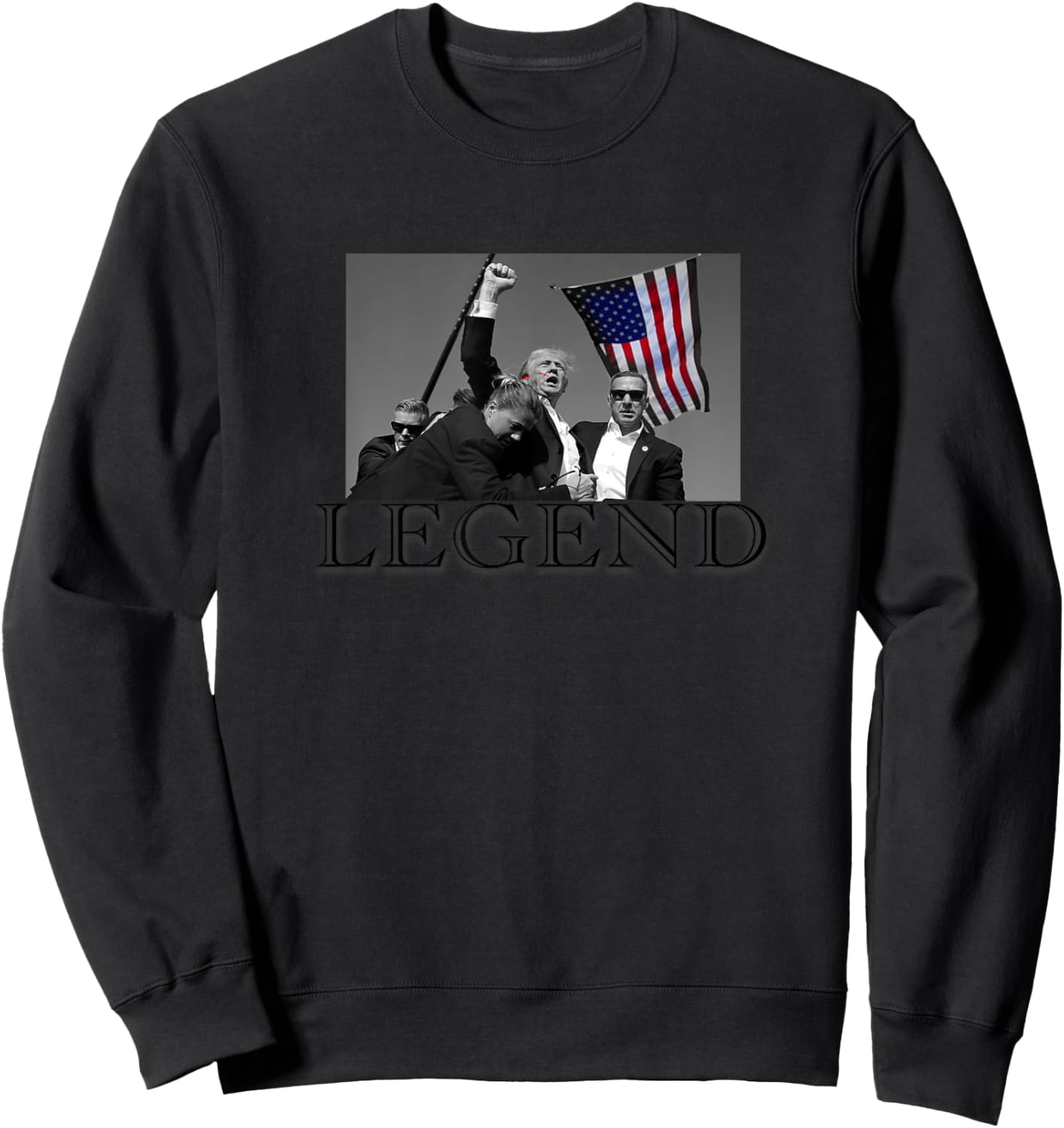 President Donald Trump 2024 Legend USA Patriotic Sweatshirt - Sweatshirt | Black