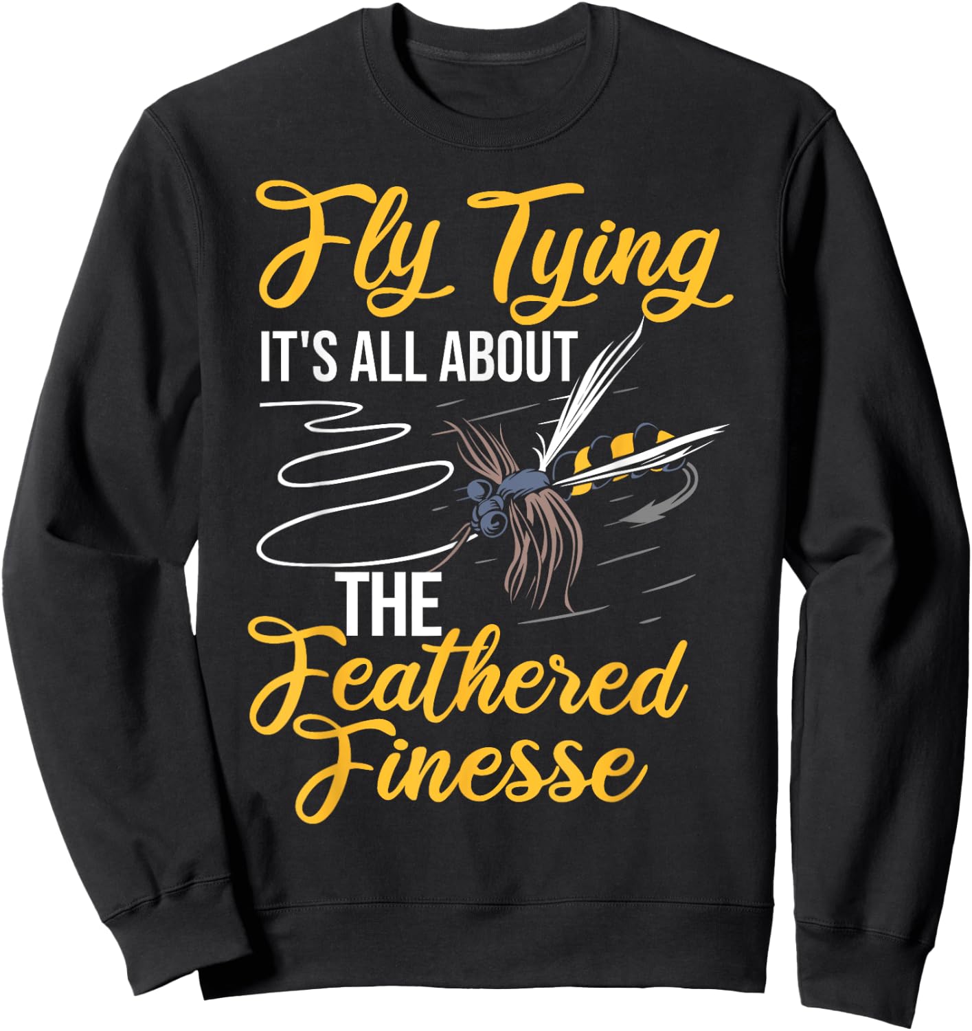 Brook Trout Fishing Fisherman Fish Fly Fishing Dry Fly Tying Sweatshirt - Sweatshirt | Black