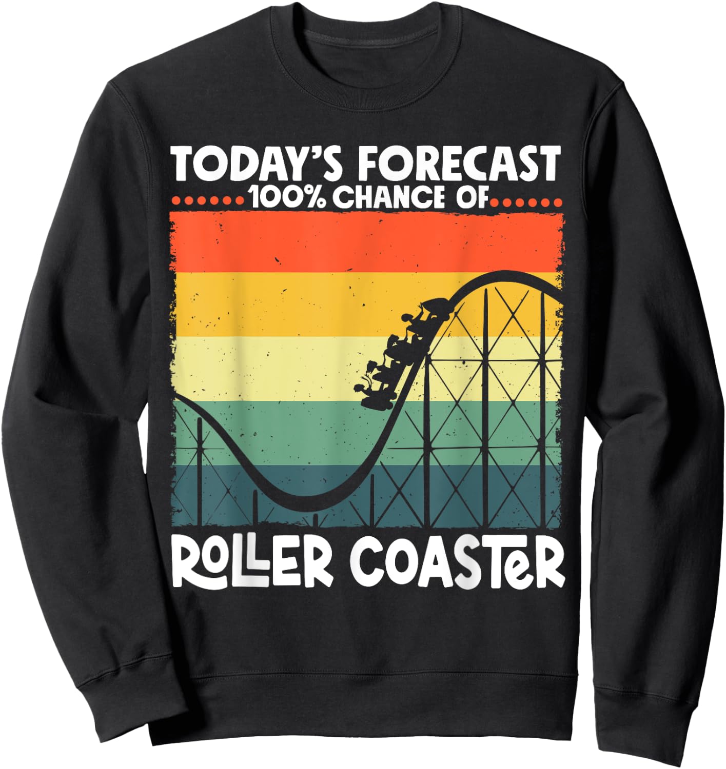 Funny RollerCoaster Vintage Amusement Park Sweatshirt - Sweatshirt | Black