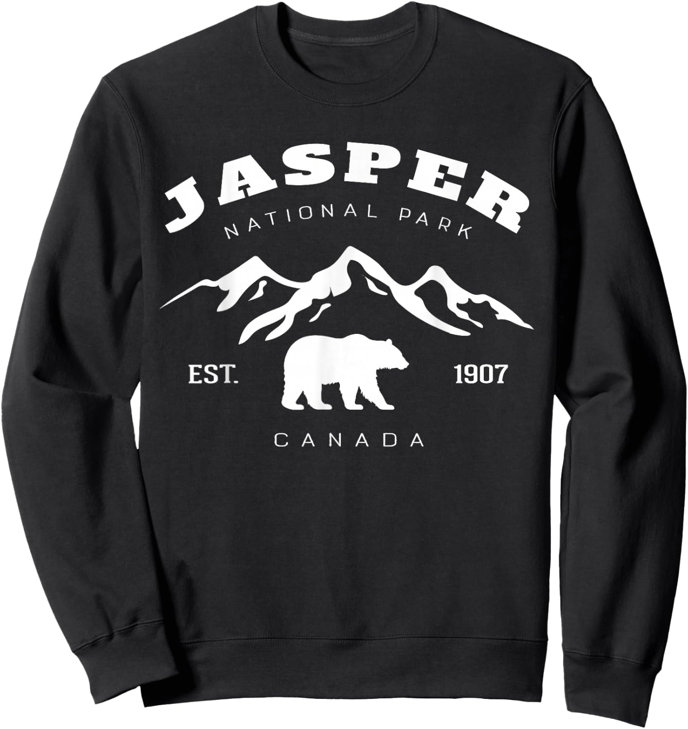 Retro Vintage Jasper National Park for kids Hiking Camping Sweatshirt - Sweatshirt | Black