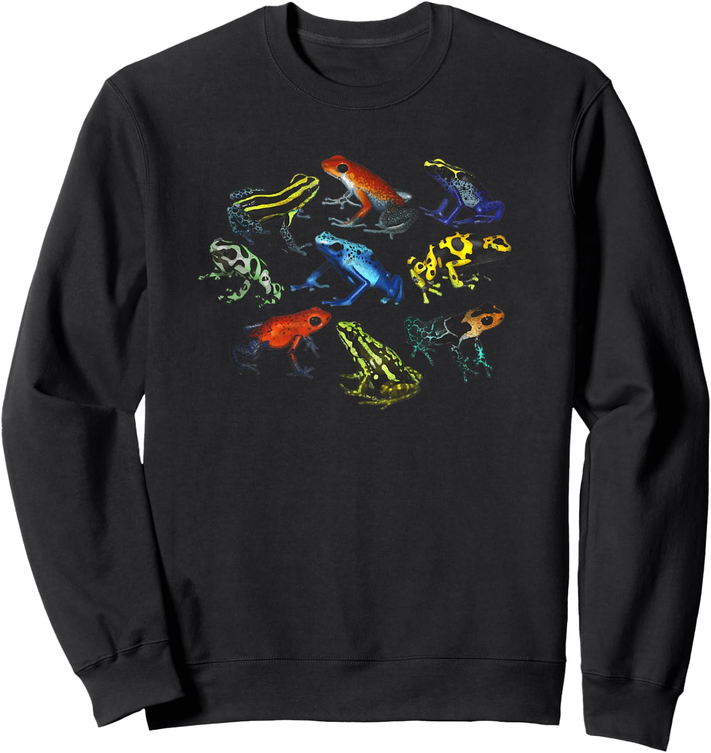 Colorful Collection Of Poison Dart Frogs Beautiful Nature Sweatshirt - Sweatshirt | Black