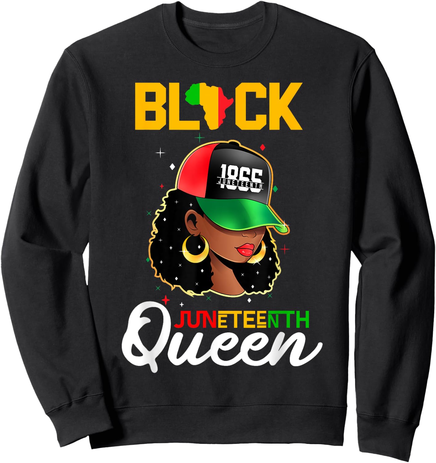 1865 Juneteenth Black Queen Sweatshirt - Sweatshirt | Black