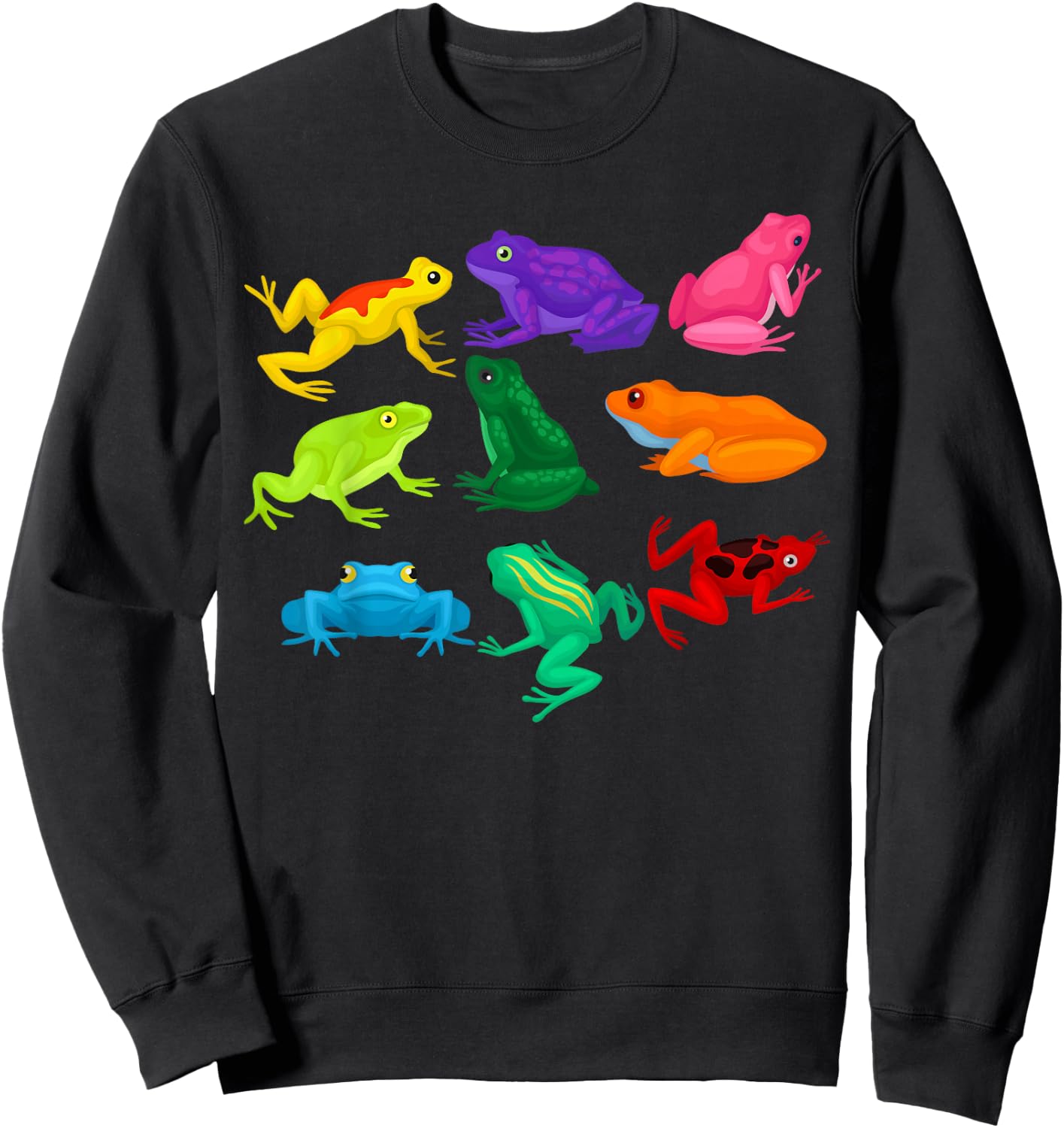 Poison Dart Frogs Amphibians Exotic Animal Colored Frogs Sweatshirt - Sweatshirt | Black