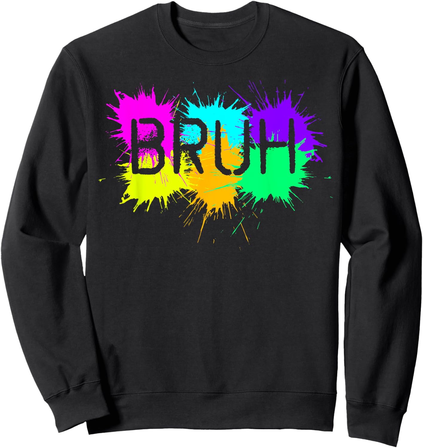 Boys Bruh Meme Funny Saying Trendy Graphic Teen Boy Kids Sweatshirt - Sweatshirt | Black