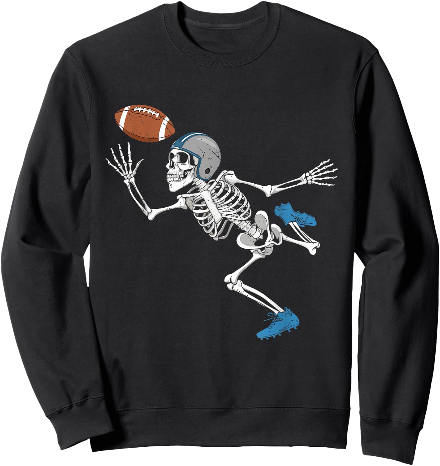 Football Skeleton Halloween Player Catcher Boys Kids Sweatshirt - Sweatshirt | Black