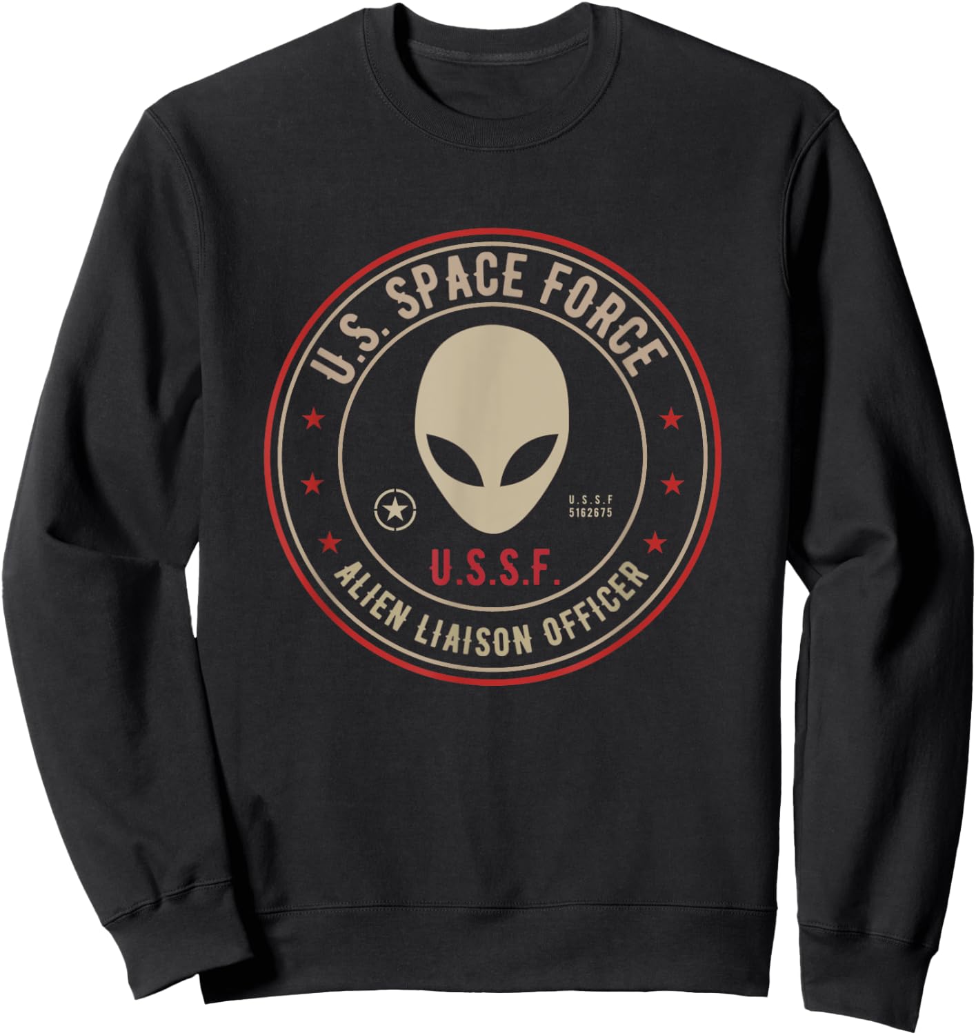 US Space Force Insignia Alien Liaison Officer funny Gift Sweatshirt - Sweatshirt | Black